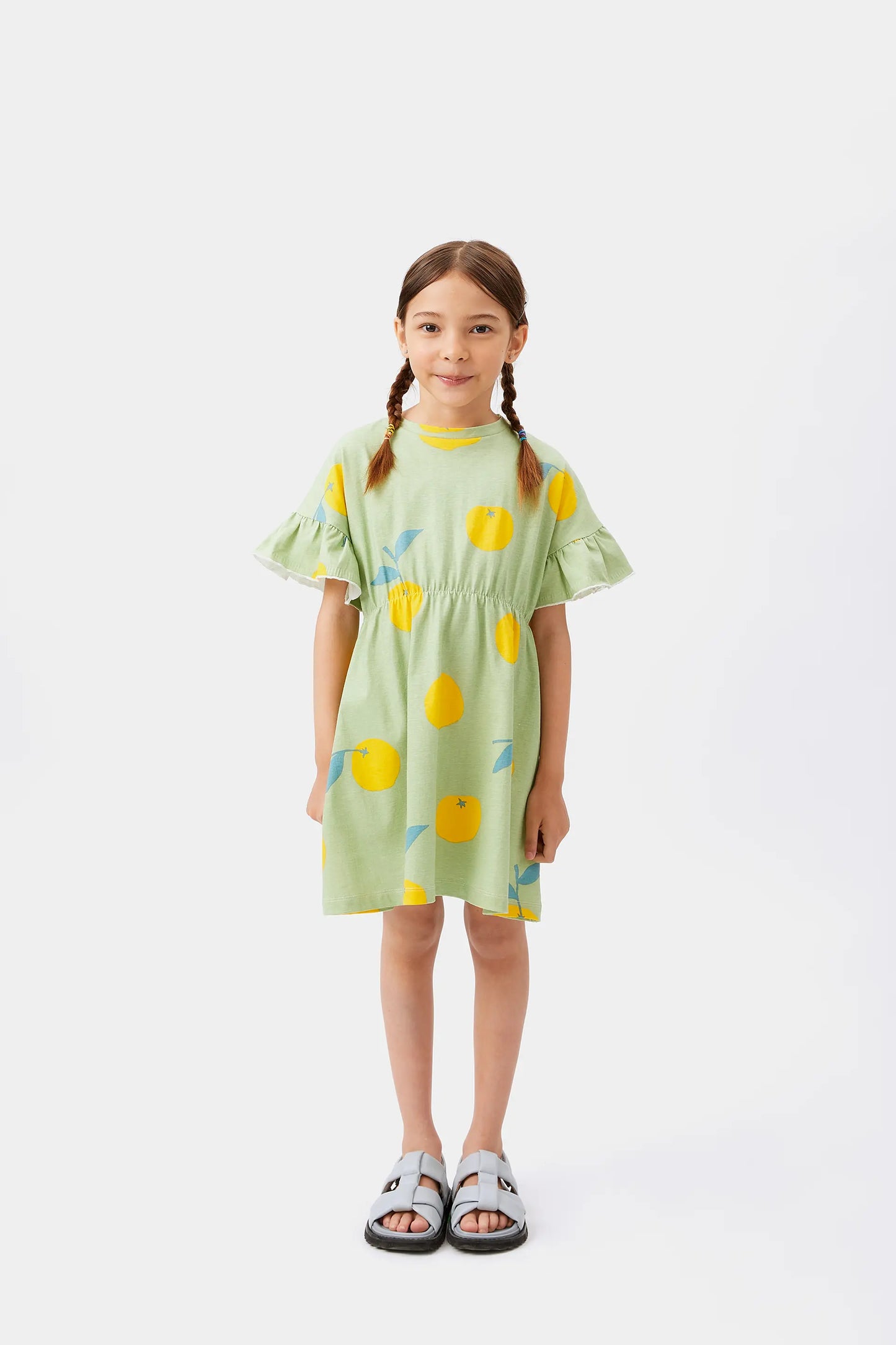 Vestido corto de niña estampado Yuzu