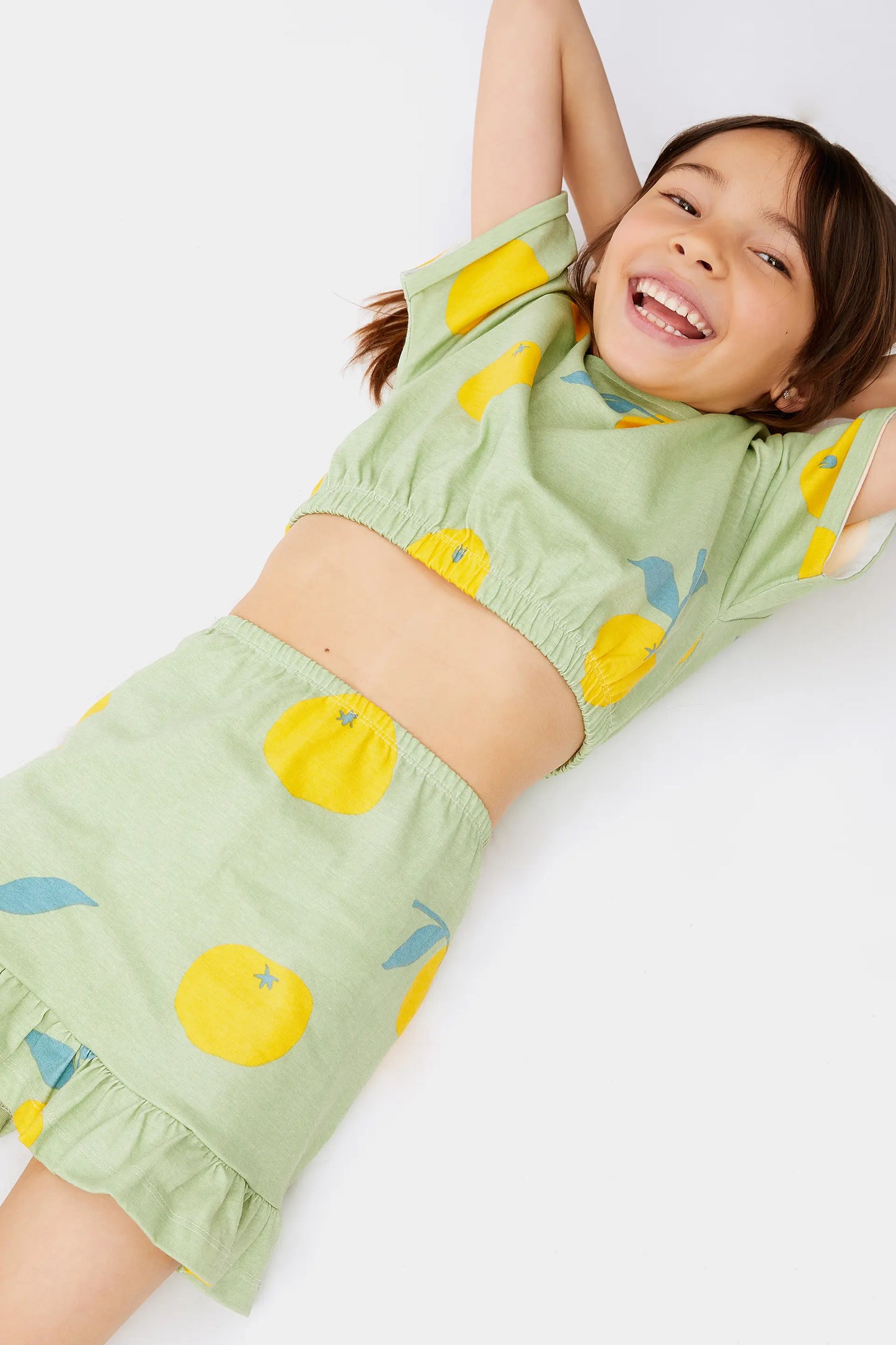 Falda corta de niña estampado Yuzu