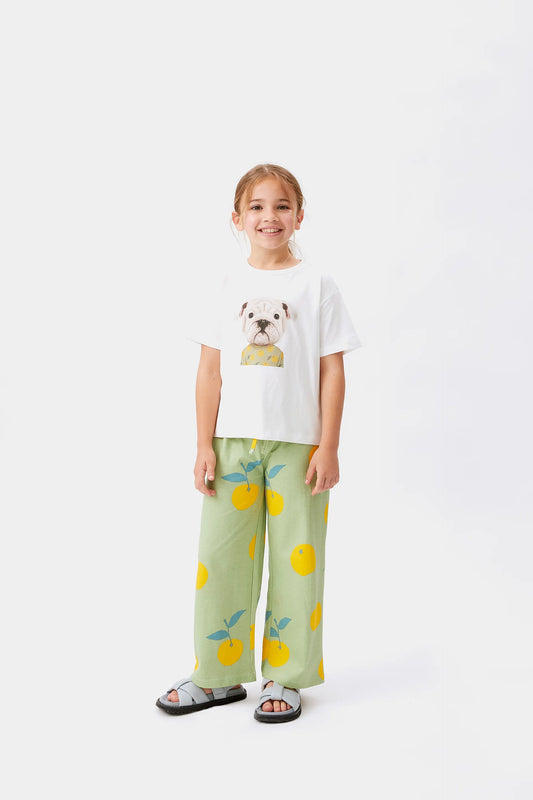Camiseta unisex print perro blanca