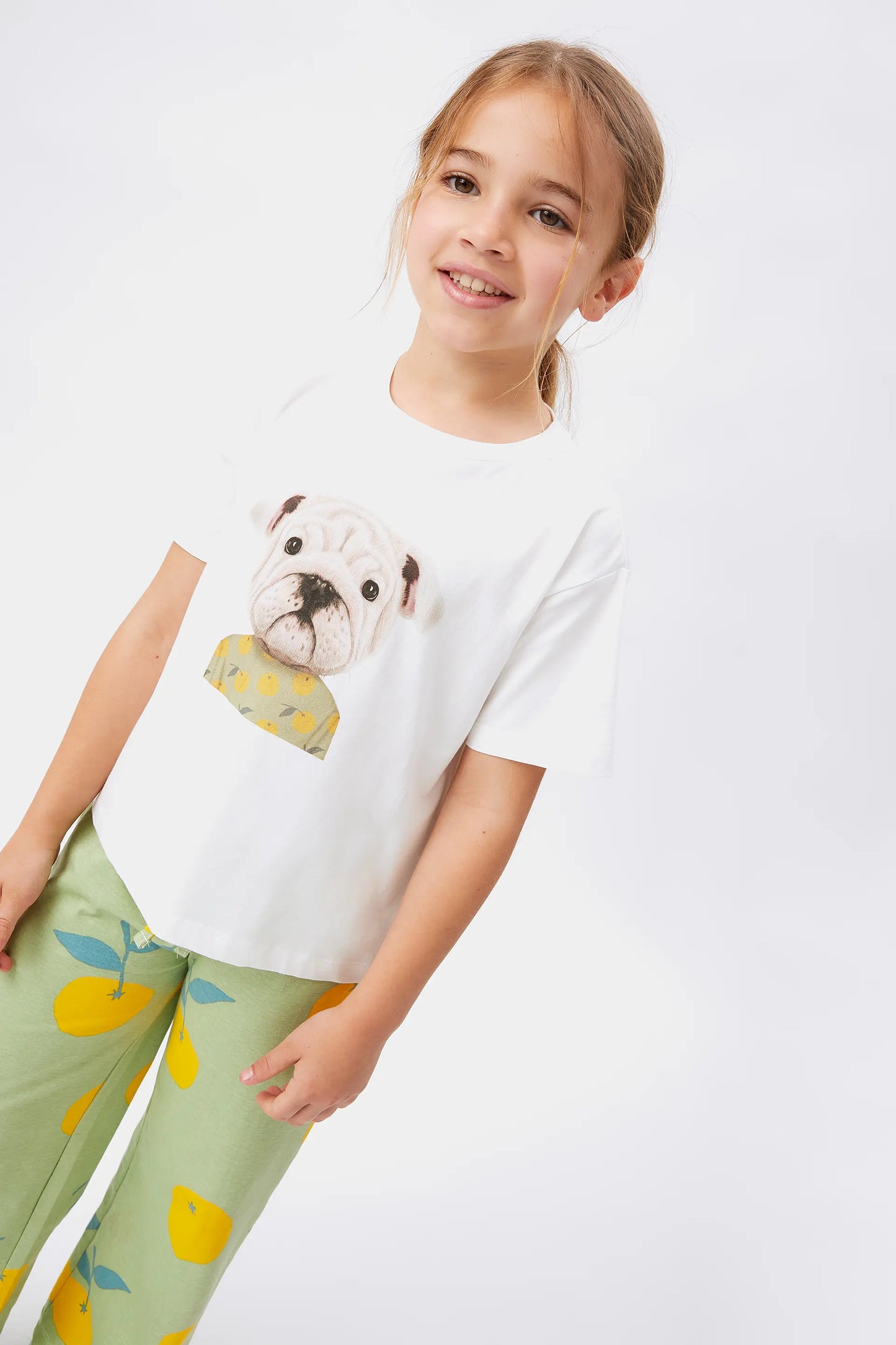 White dog print unisex t-shirt