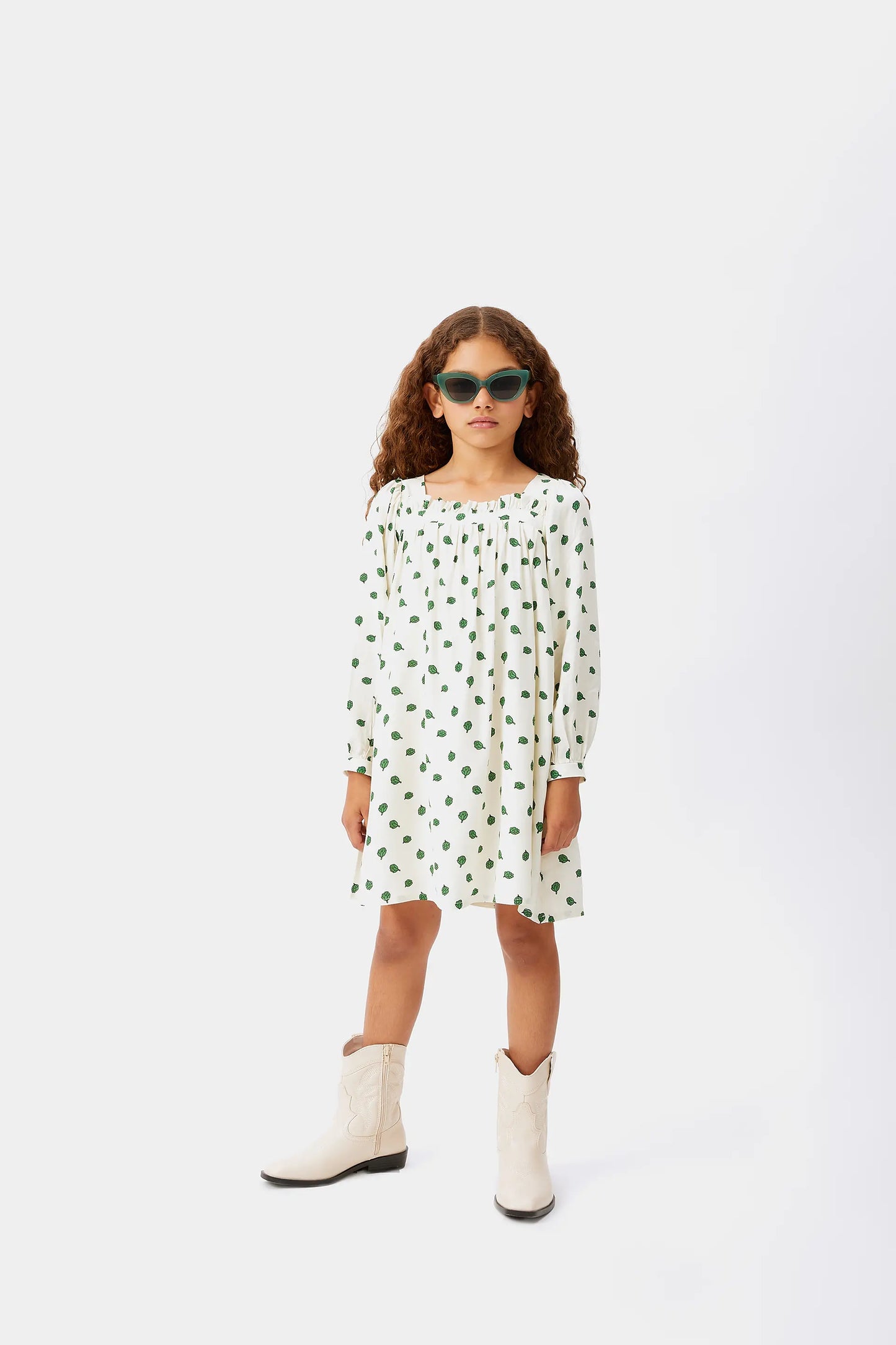 Artichoke print girl's short dress