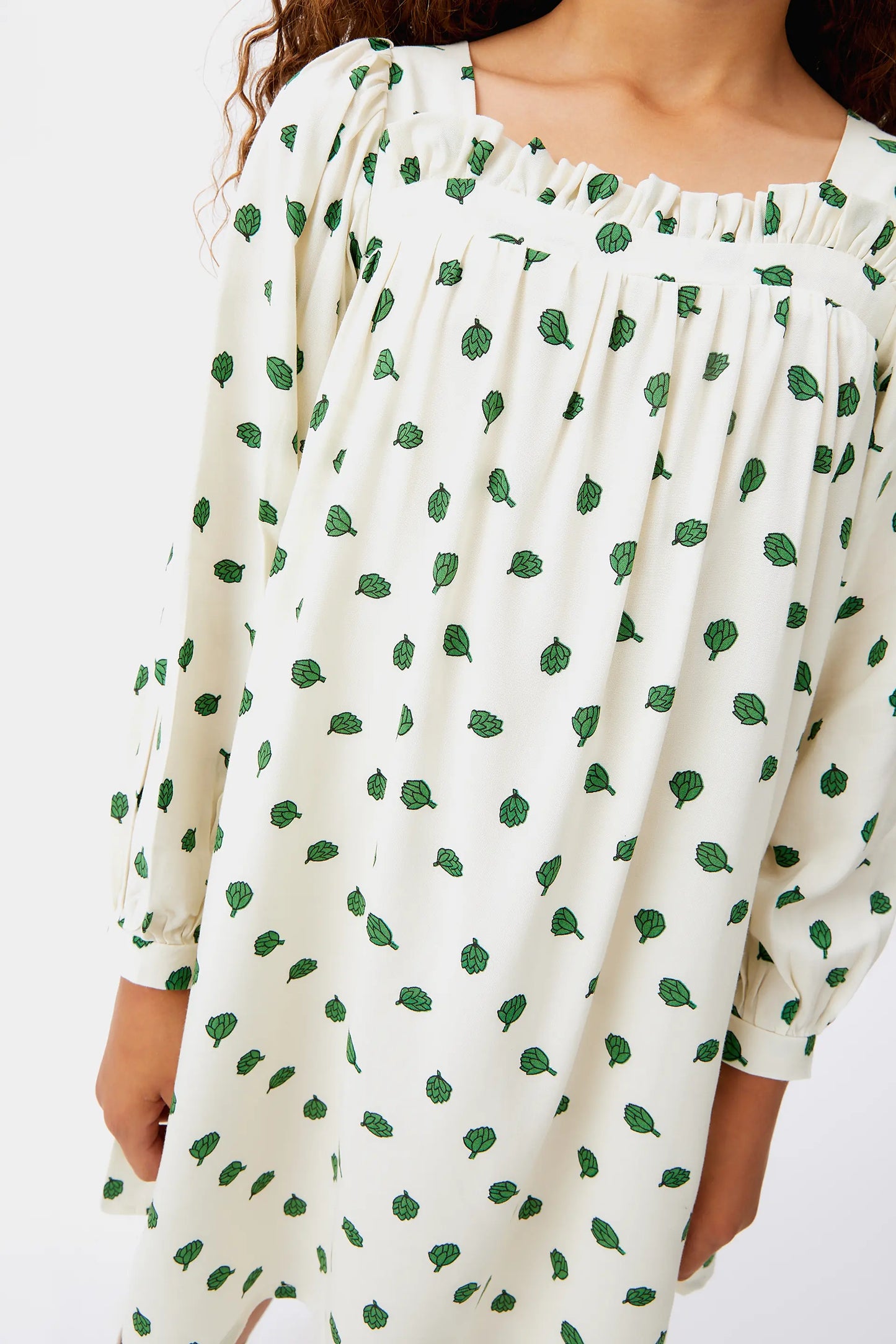 Artichoke print girl's short dress