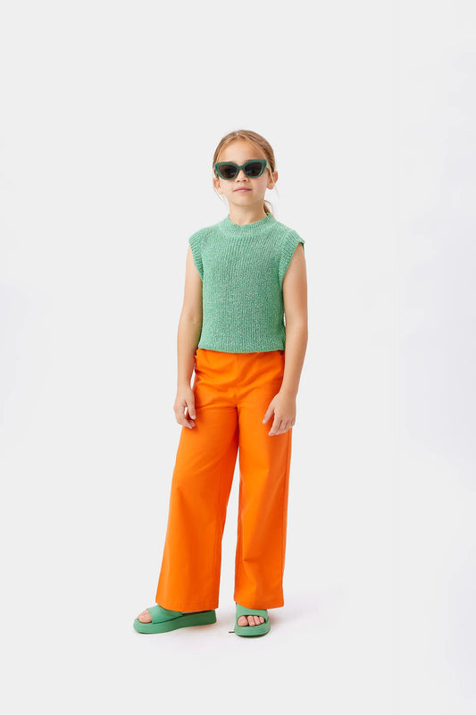 Pantalón de niña recto naranja
