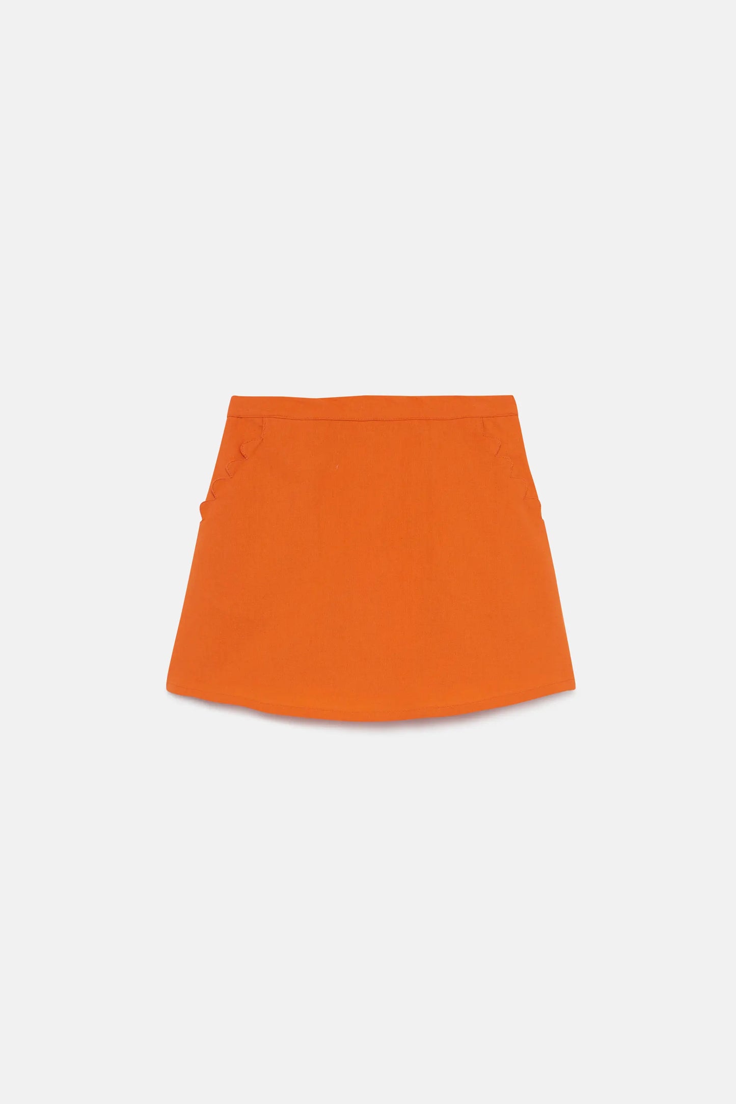 Falda corta de niña naranja