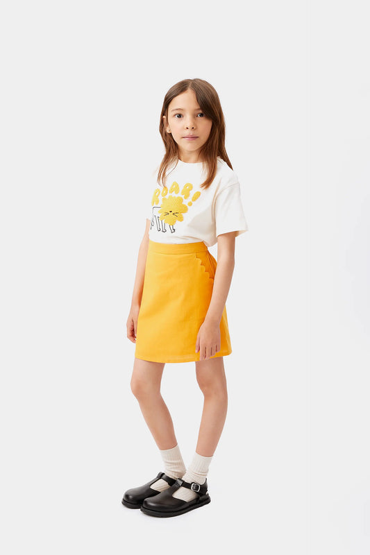 Falda corta de niña amarilla