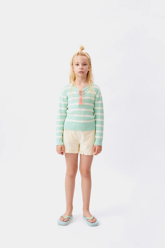 Short de niña volantes blanco