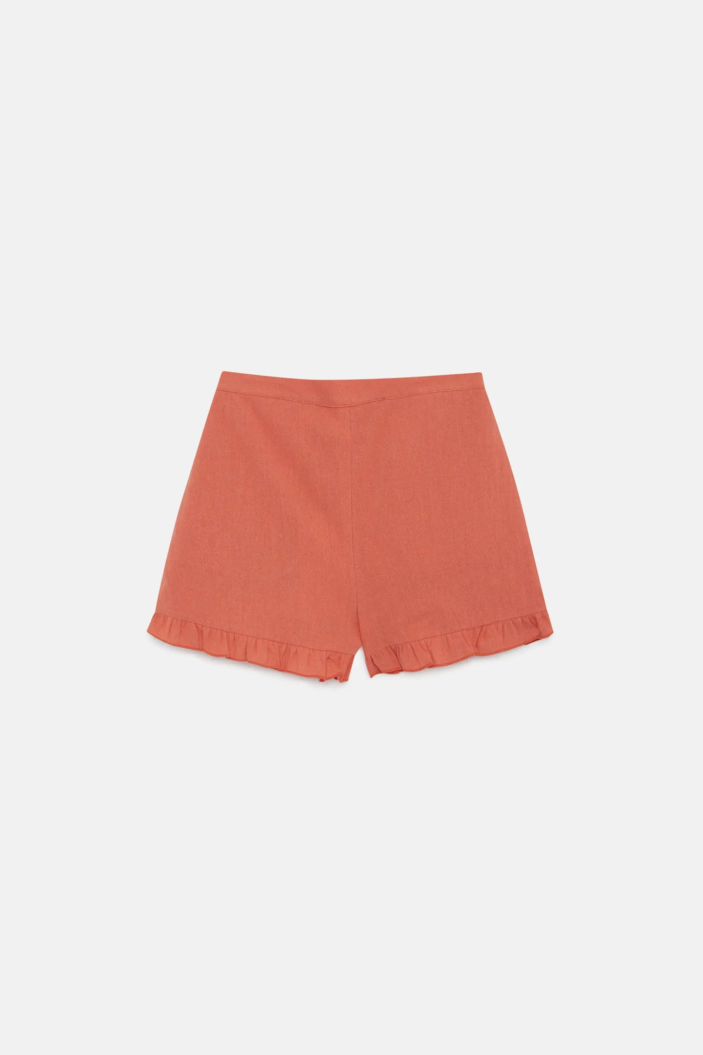 Short de niña volantes naranja
