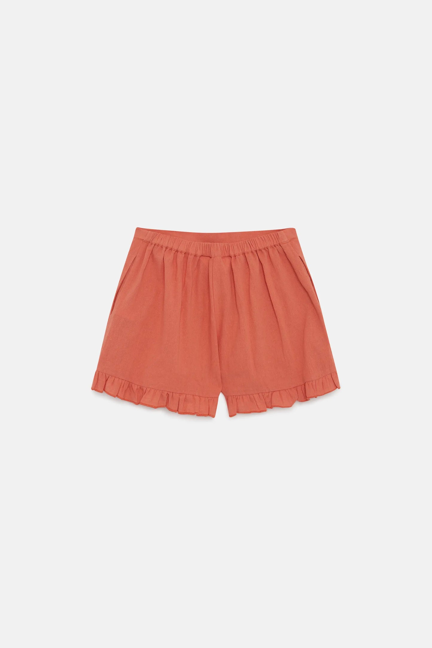 Short de niña volantes naranja