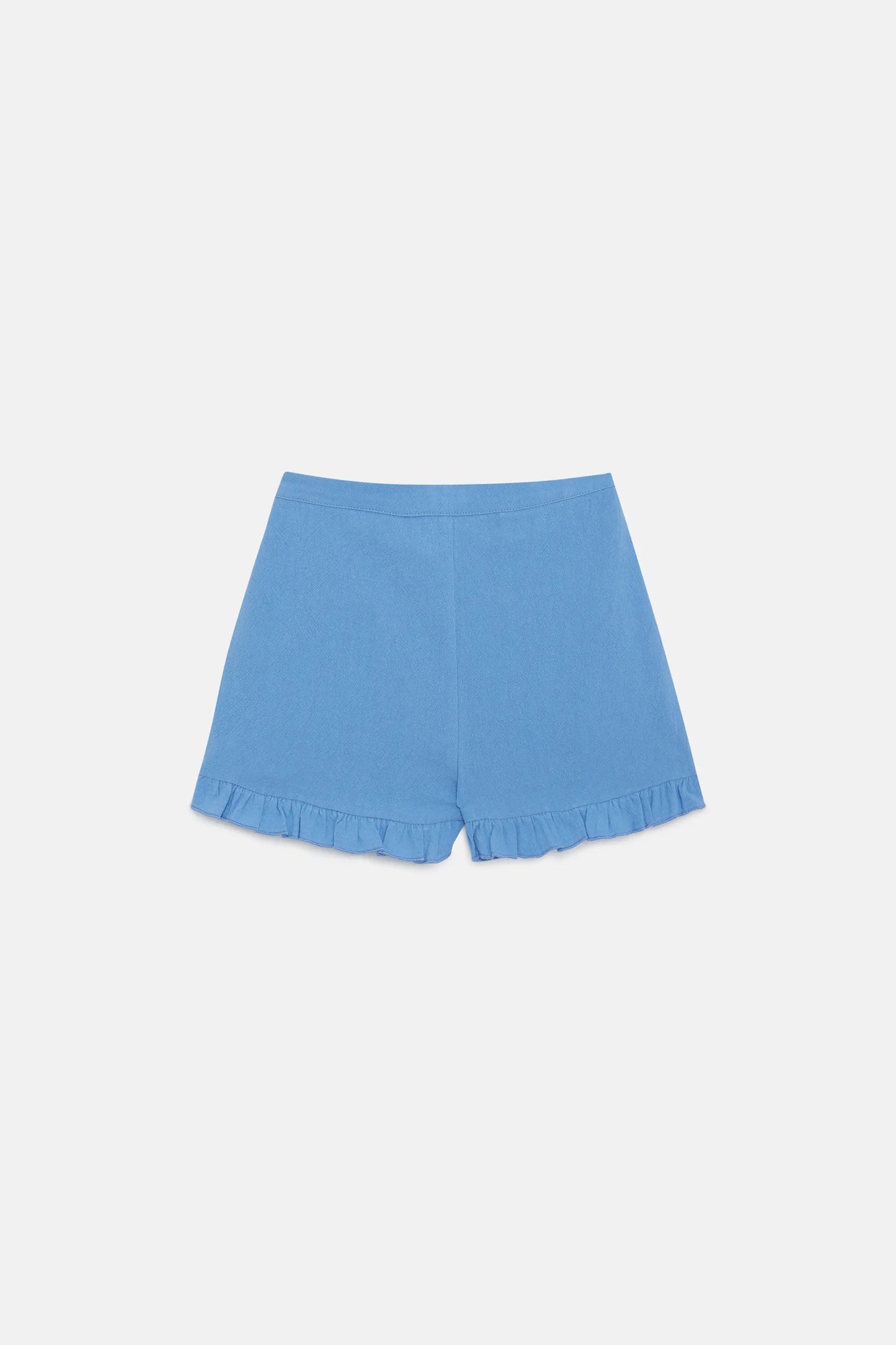 Shorts blu con volant da bambina