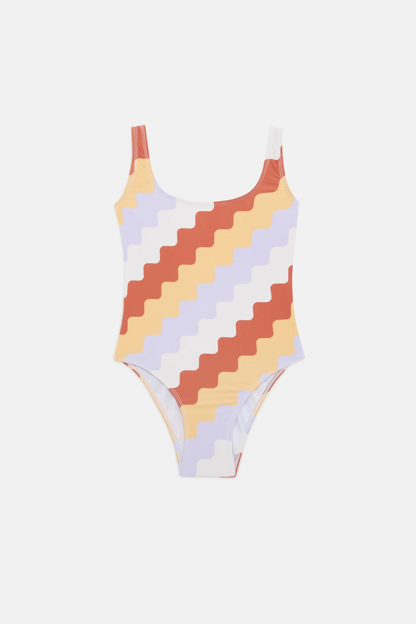 Costume da bagno da bambina con stampa zigzag