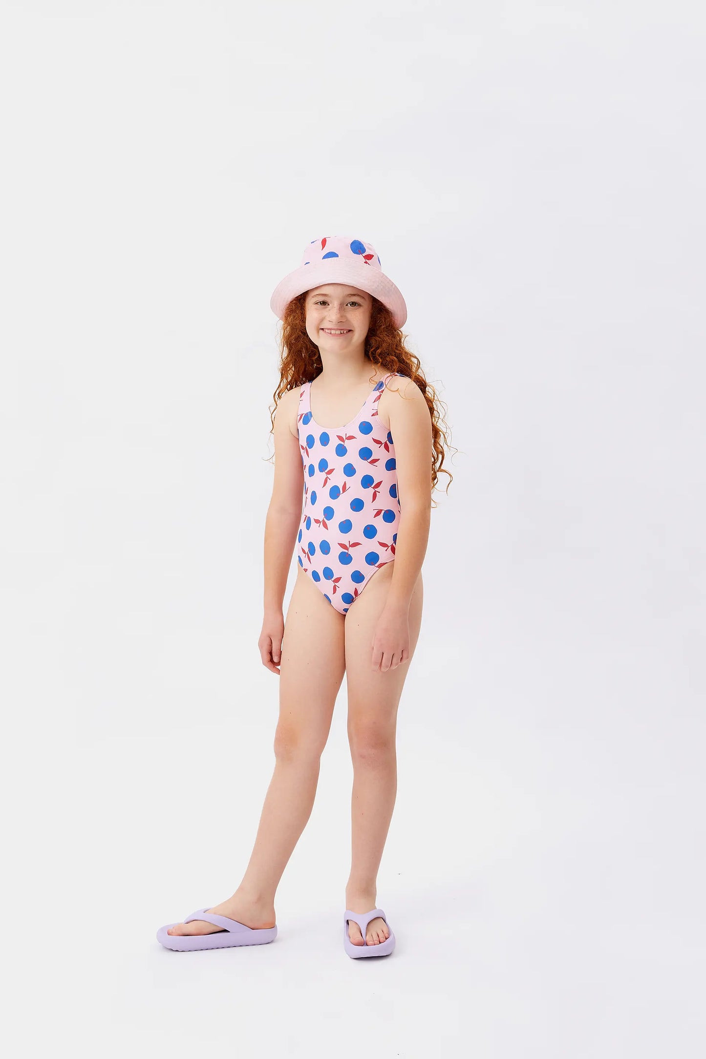Costume da bagno da bambina con stampa Yuzu Beach