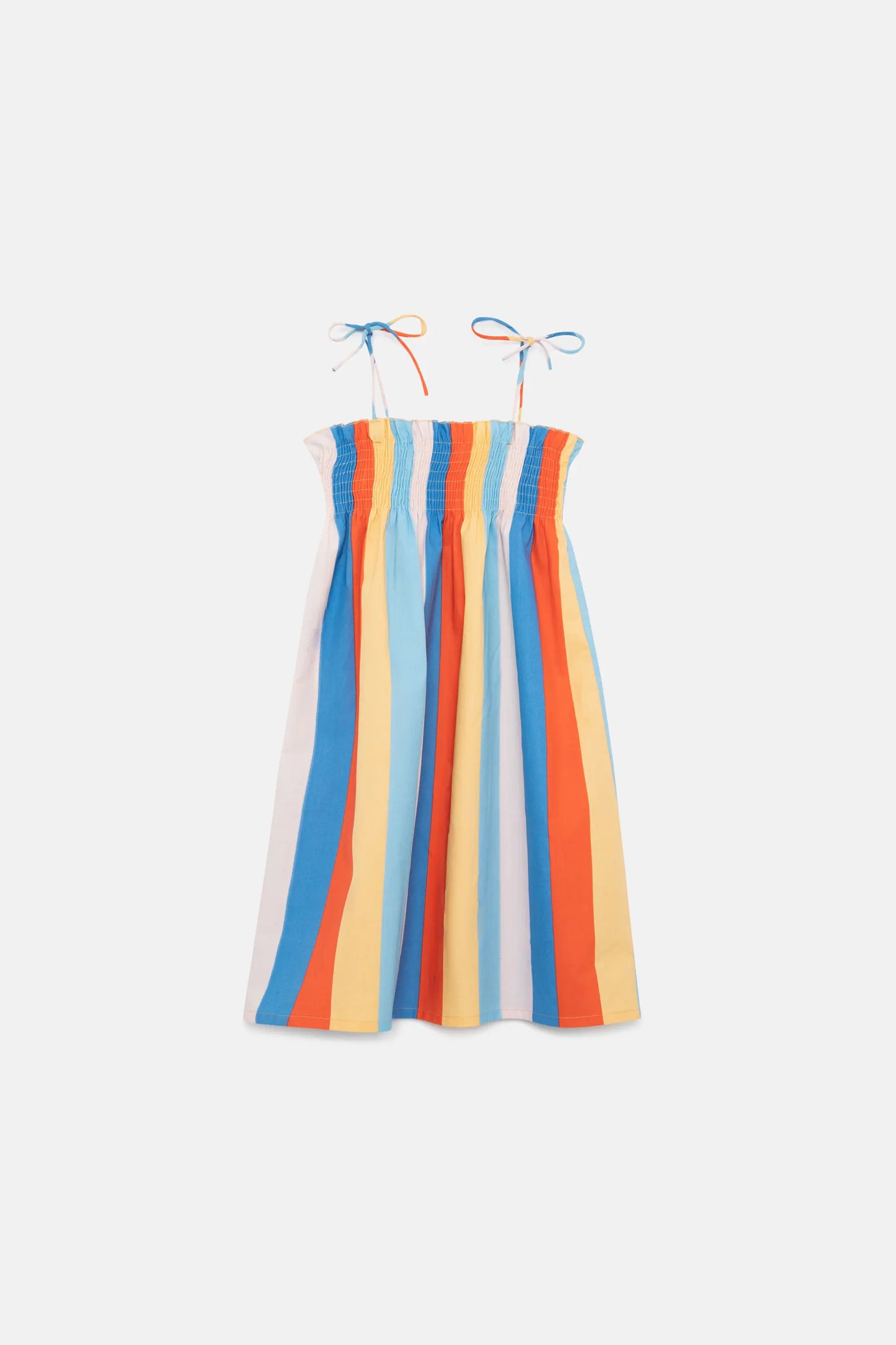 Girl's short dress with Lines striped print