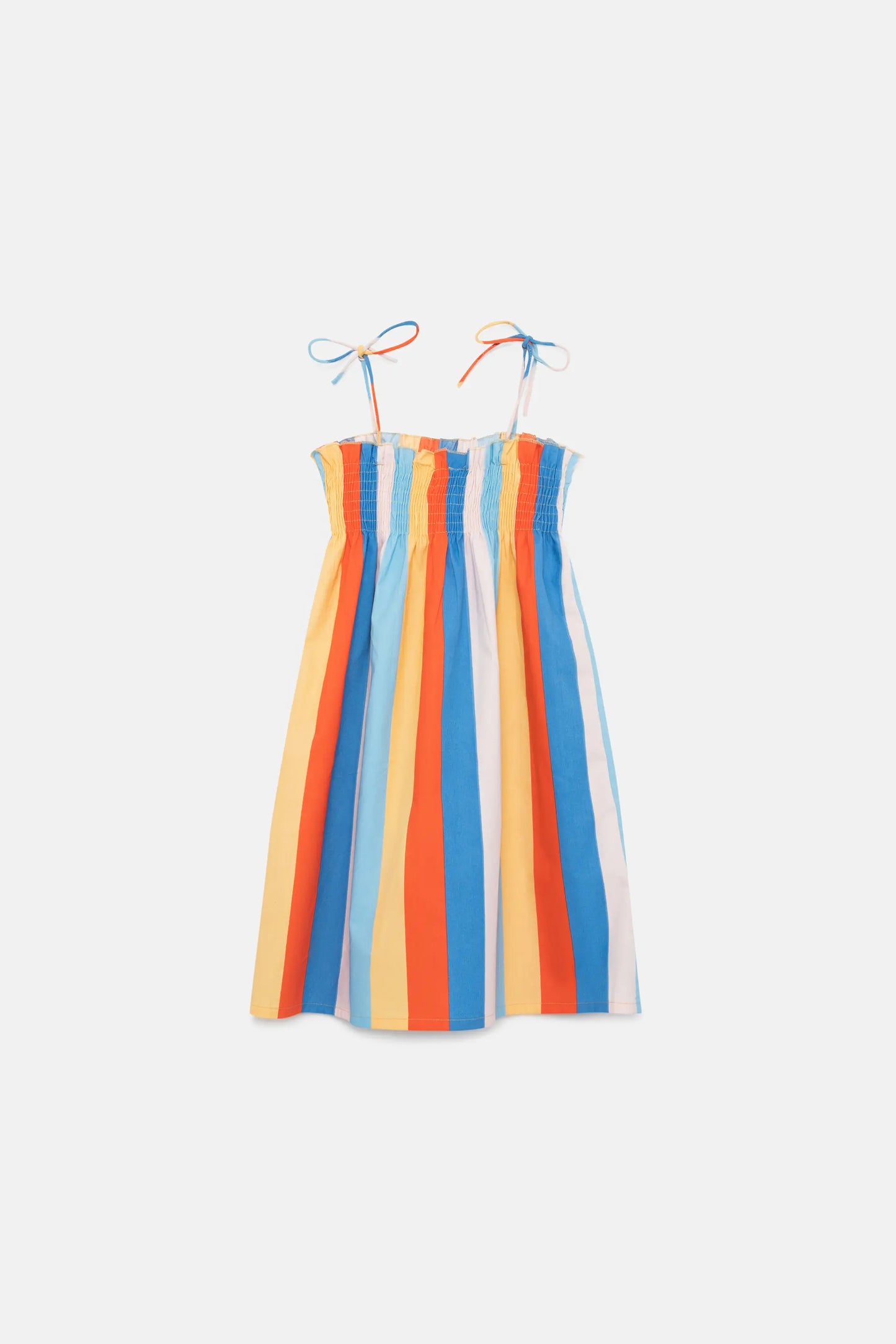 Girl's short dress with Lines striped print