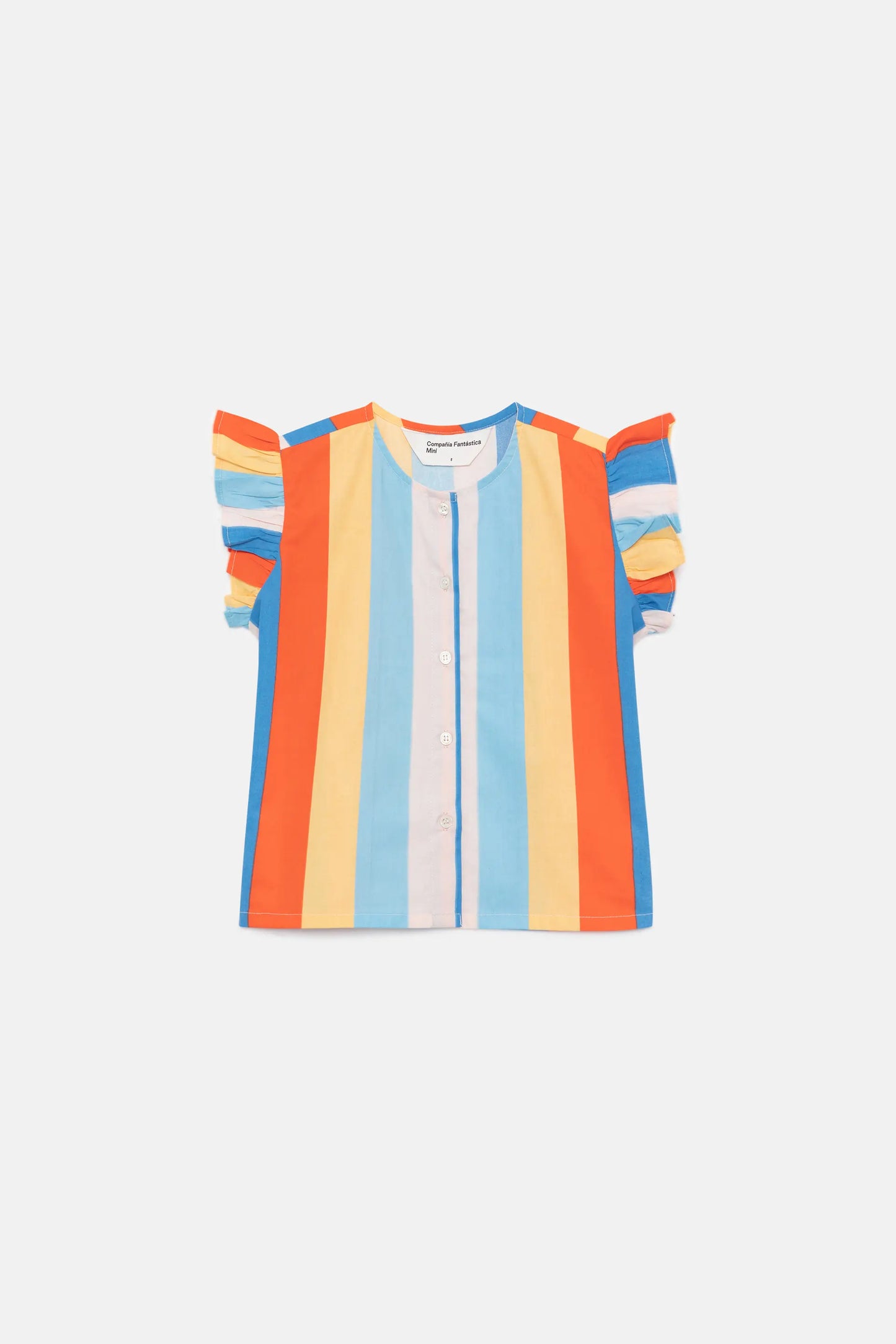Camicia da bambina con stampa righe rigate