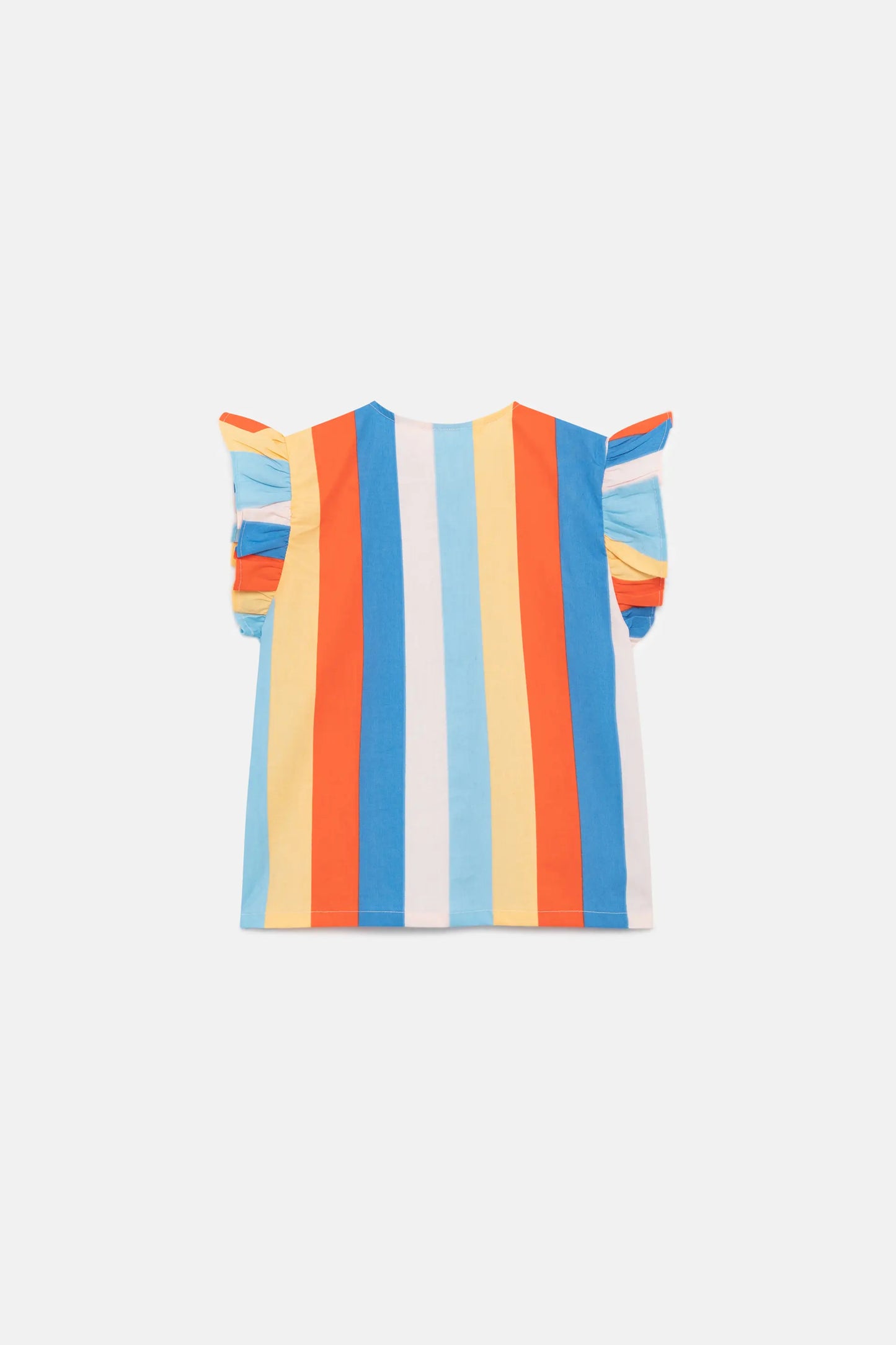 Camicia da bambina con stampa righe rigate