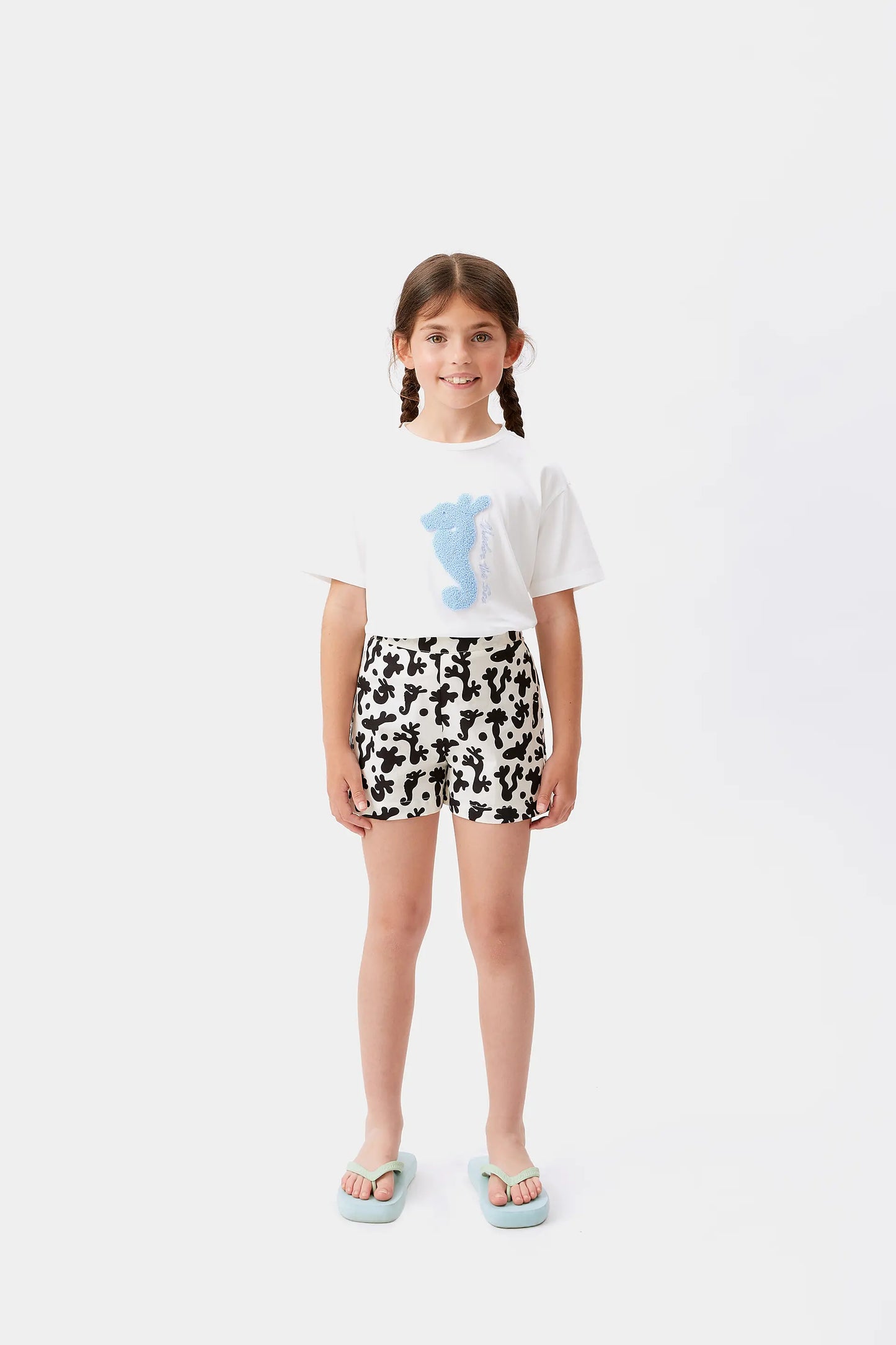 Girl's Coral print shorts