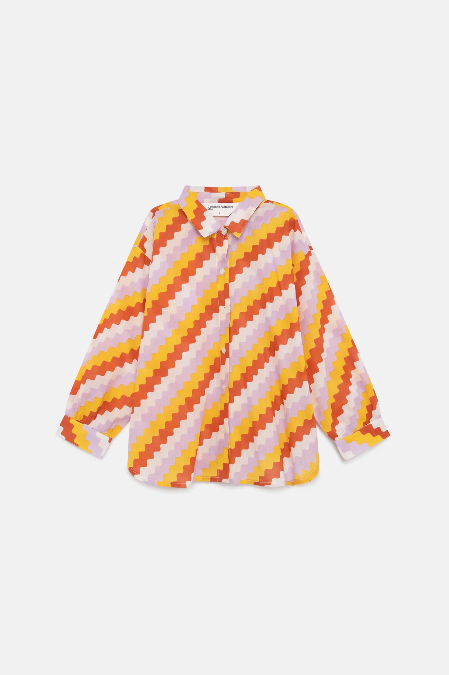 Camicia unisex con stampa a zigzag