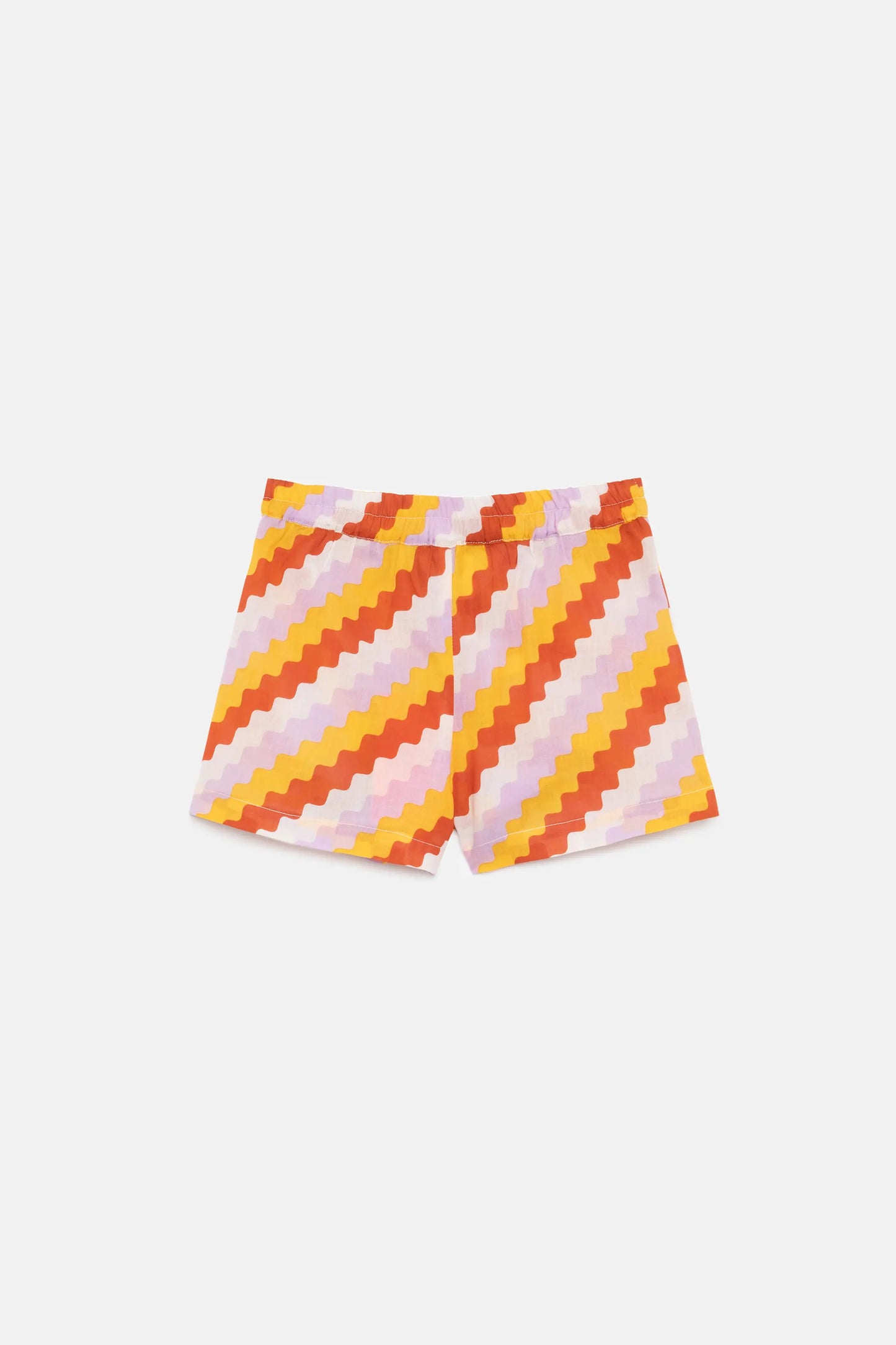 Shorts da bambina con stampa a zig zag