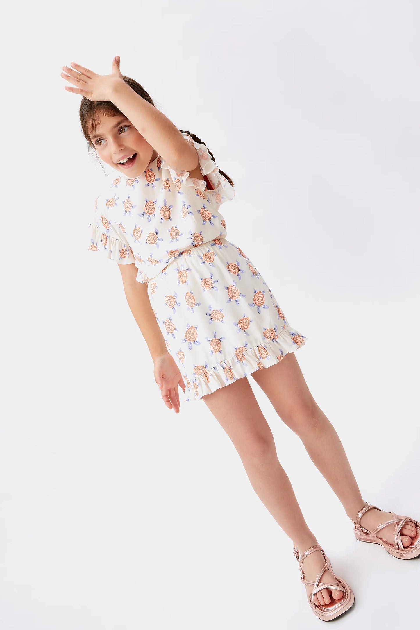 Girl's short skirt in turtle Rayon LENZING™ ECOVERO™