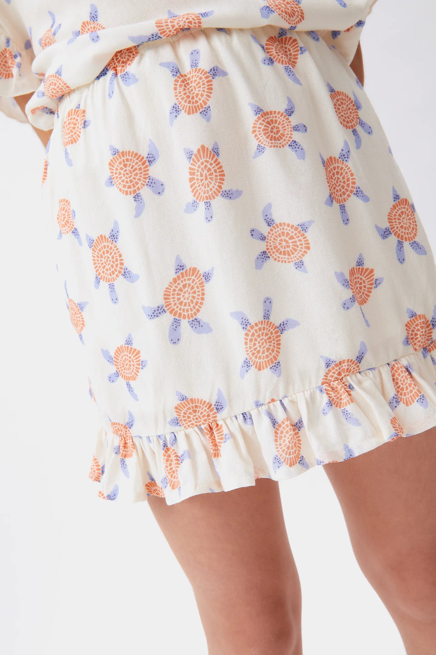 Girl's short skirt in turtle Rayon LENZING™ ECOVERO™