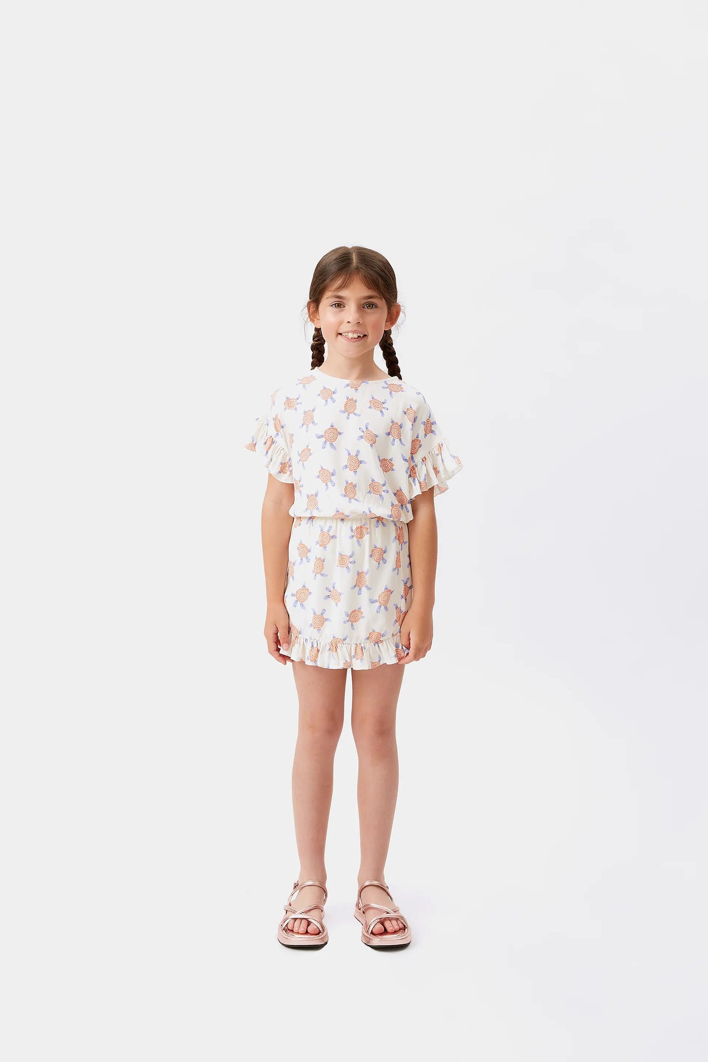 Girl's short skirt in turtle Rayon LENZING™ ECOVERO™