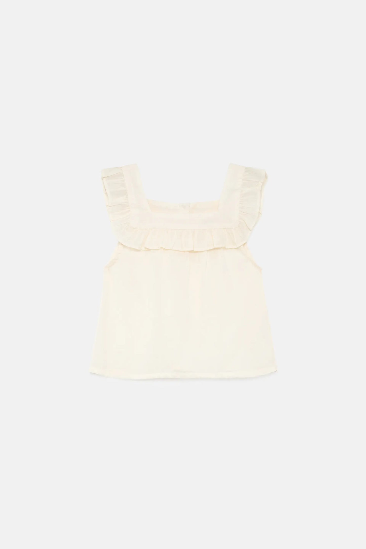 Girl's white ruffle top
