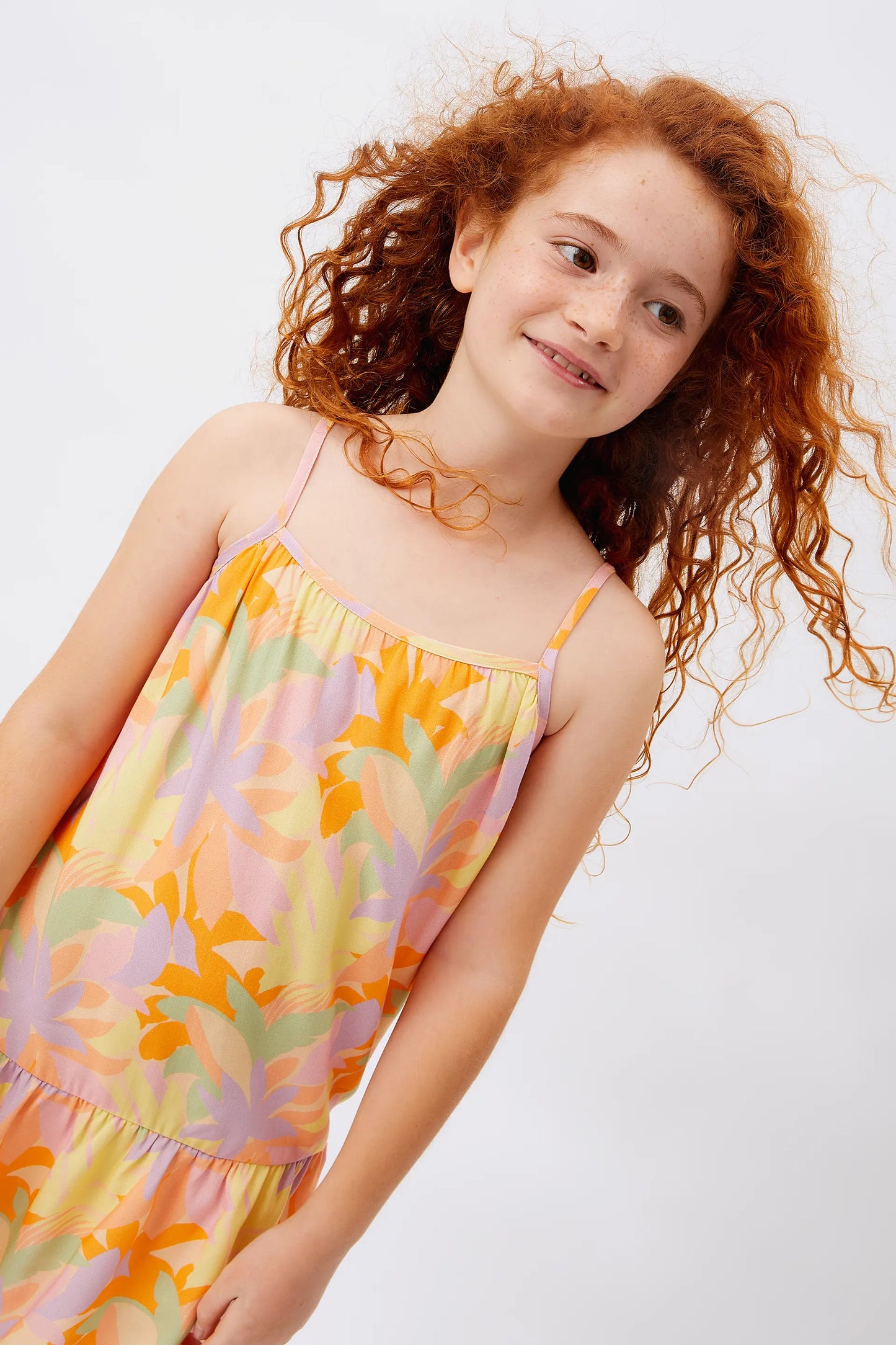 Abito corto floreale da bambina Pluvia