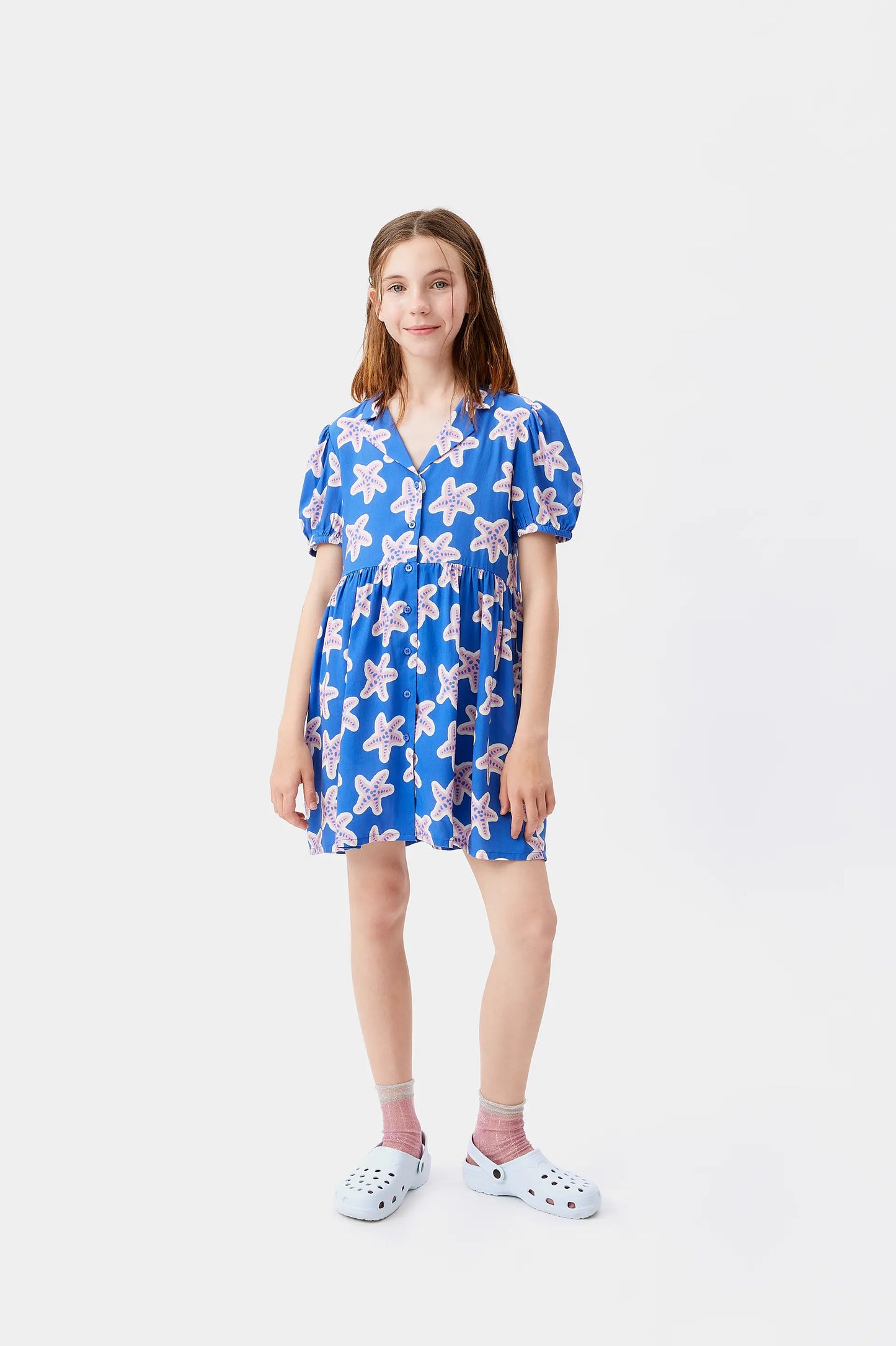 Abito corto in Rayon da bambina LENZING™ ECOVERO™ con stelle