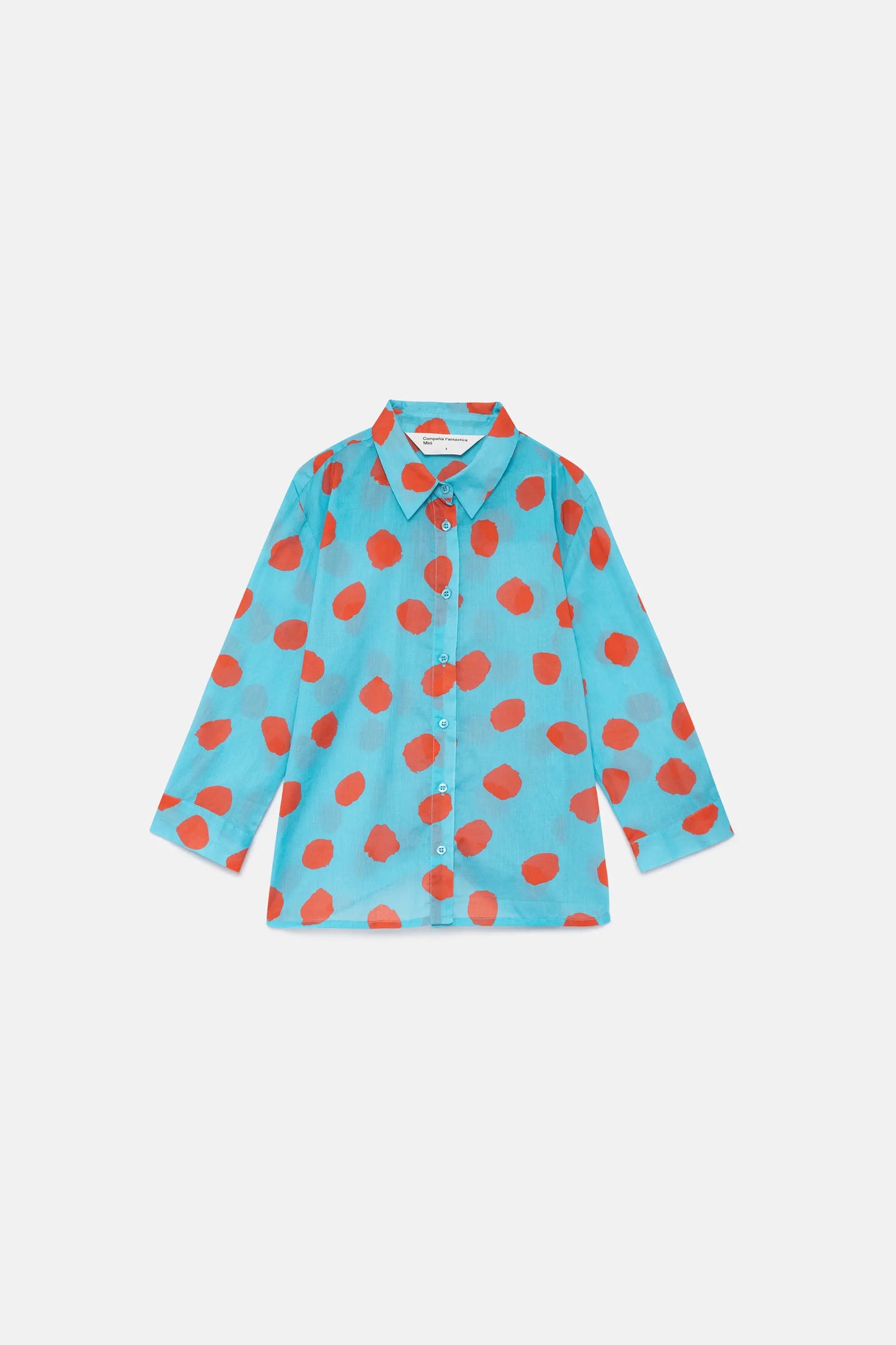 Camisa unisex de lunares azul