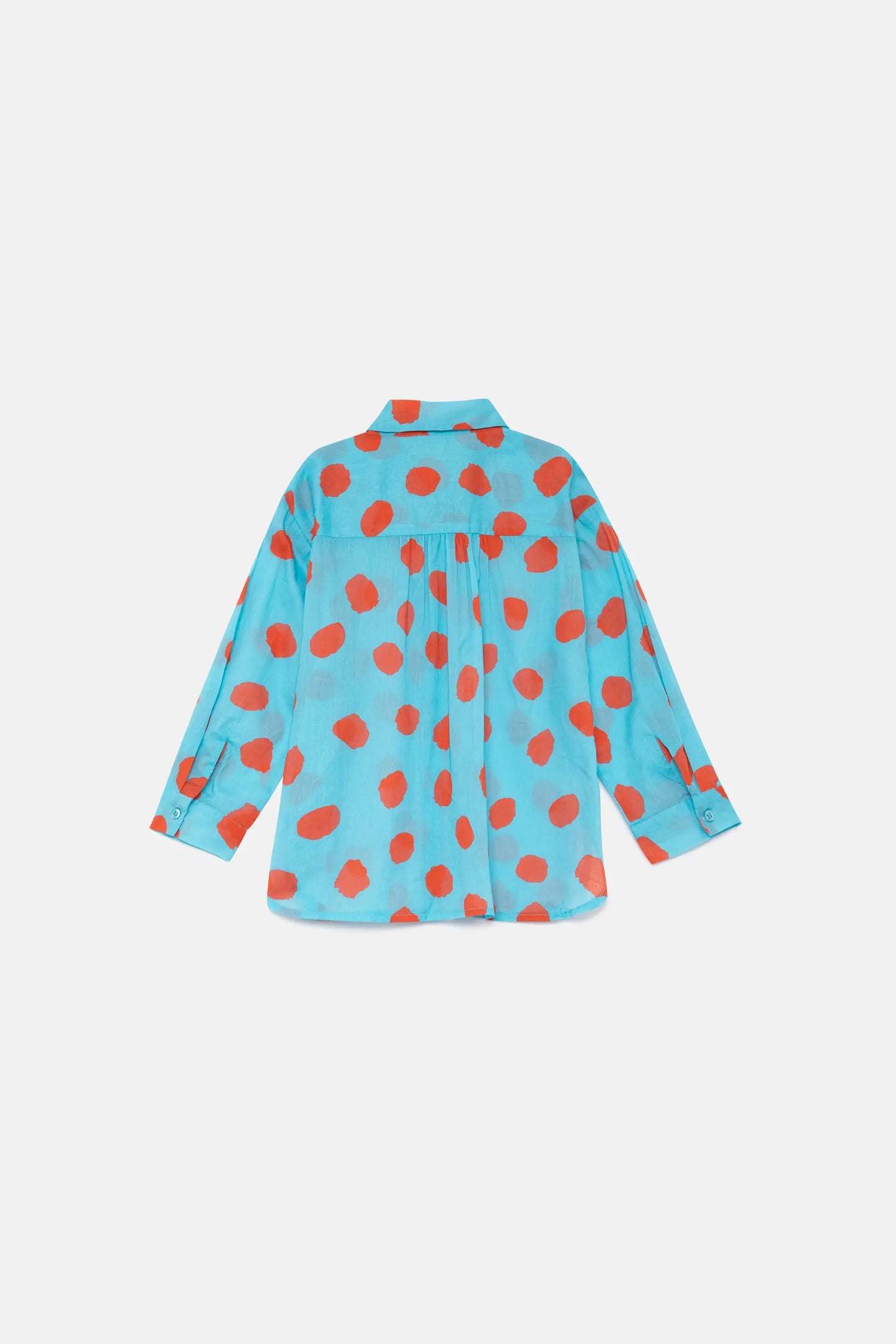 Camisa unisex de lunares azul