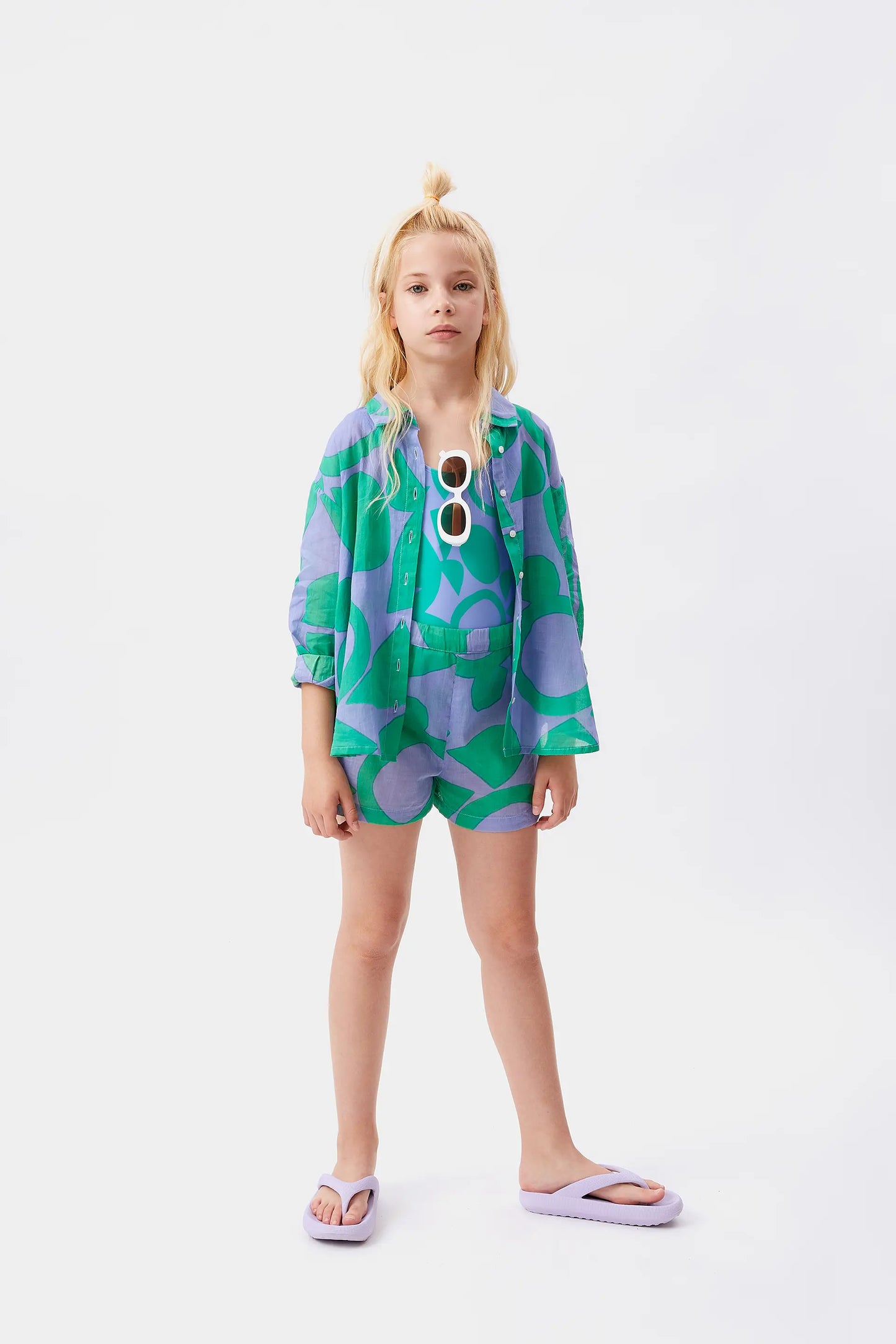 Afrik geometric girl shorts
