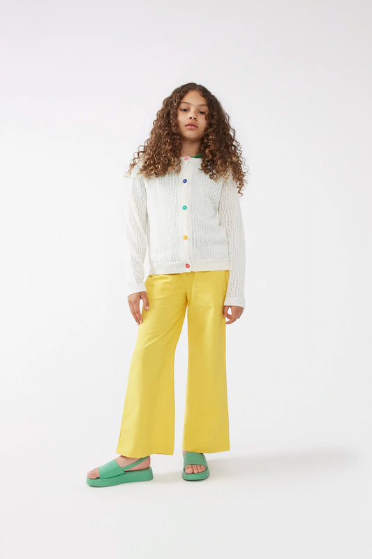 Cardigan bianco a spina di pesce