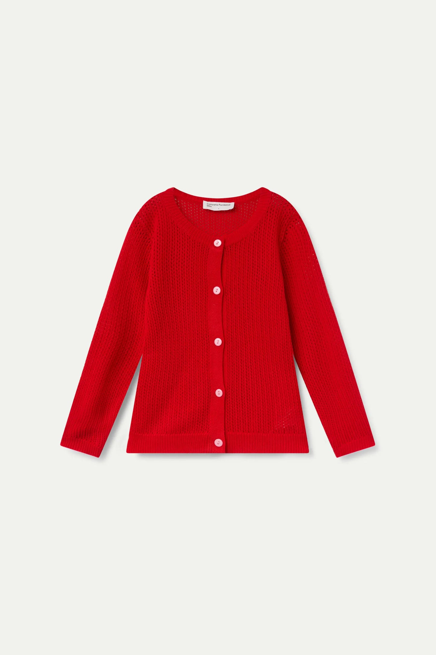 Cardigan a spina di pesce rosso