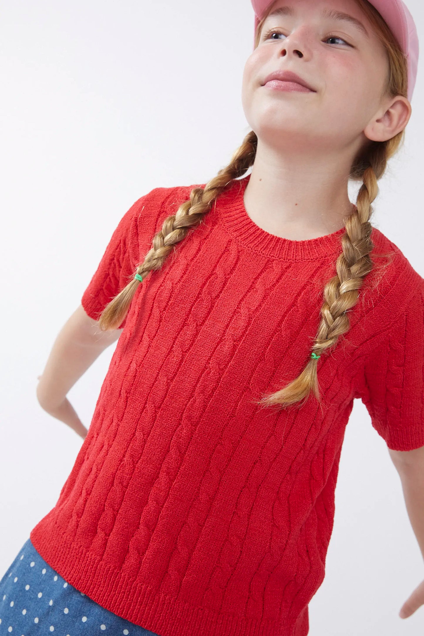 Red short sleeve girl's jersey