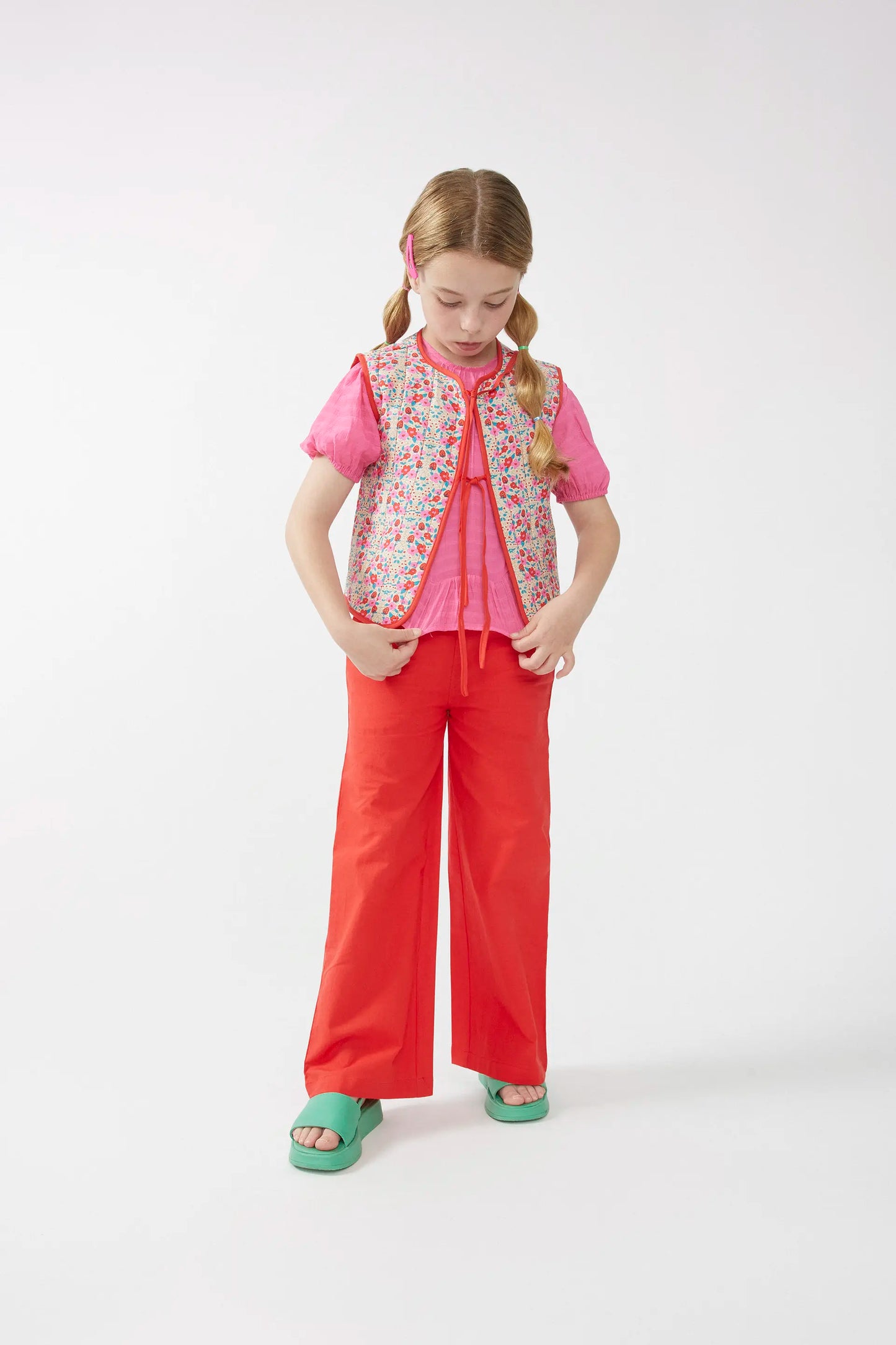 Gilet bambina con fiocchi stampa Sugar