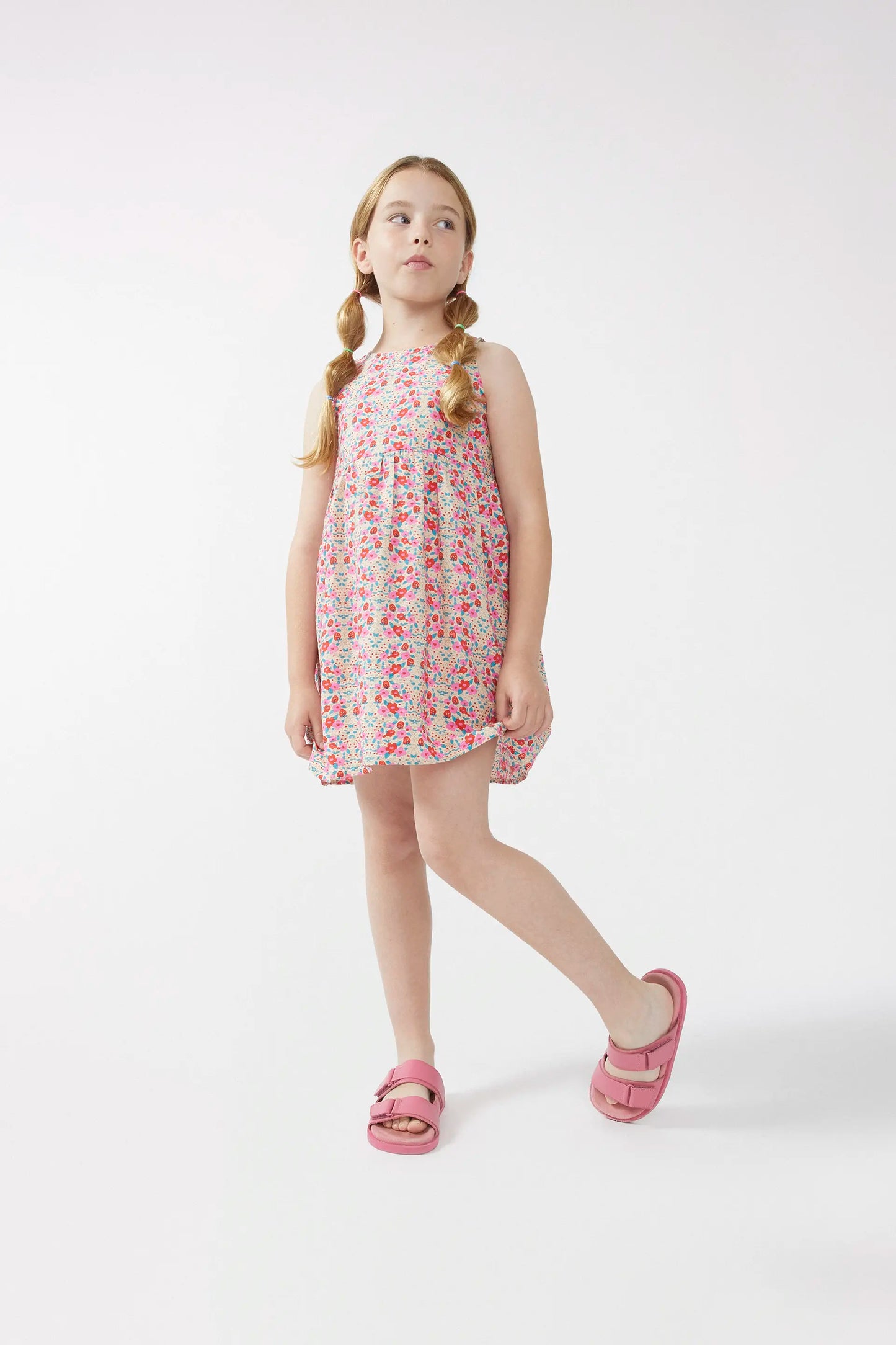 Short dress for girls with a sugar print