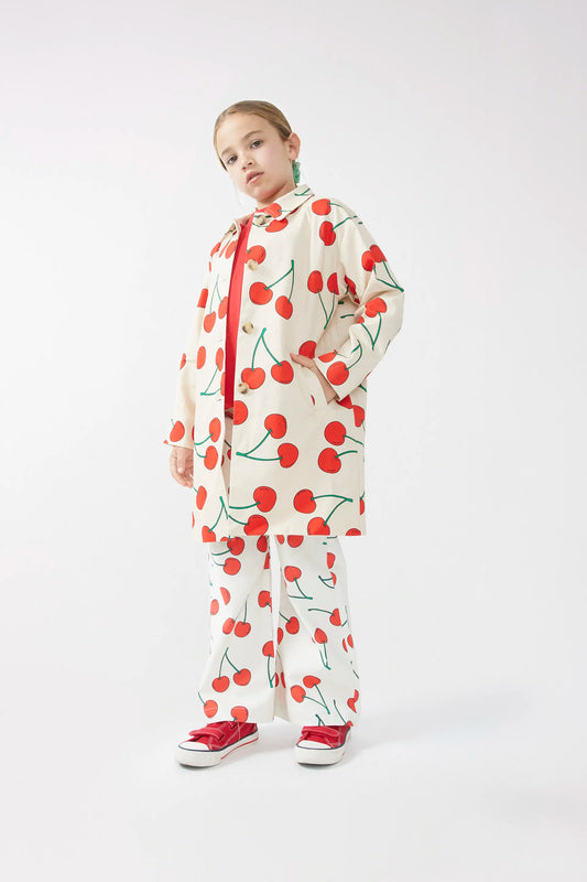 Trench unisex con stampa ciliegia