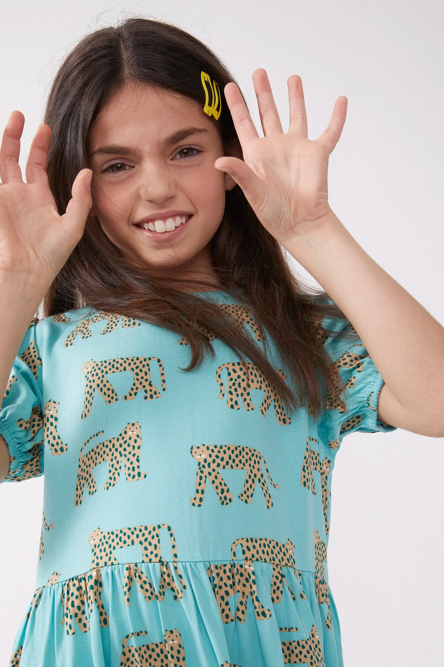 Vestido corto de niña estampado Jaguar