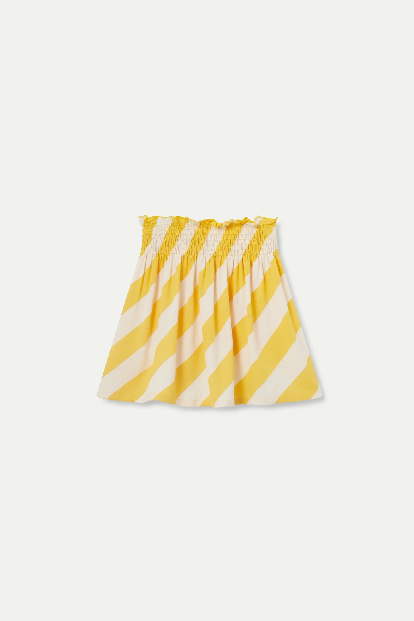 Short skirt for girls with yellow striped print