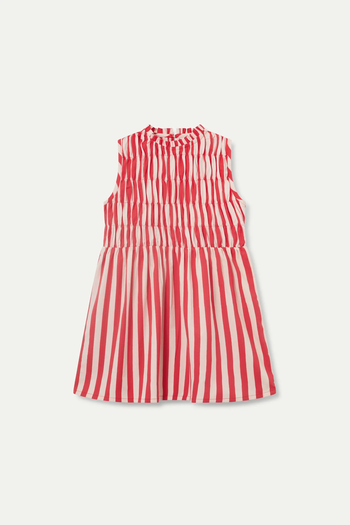 Short red striped girl dress