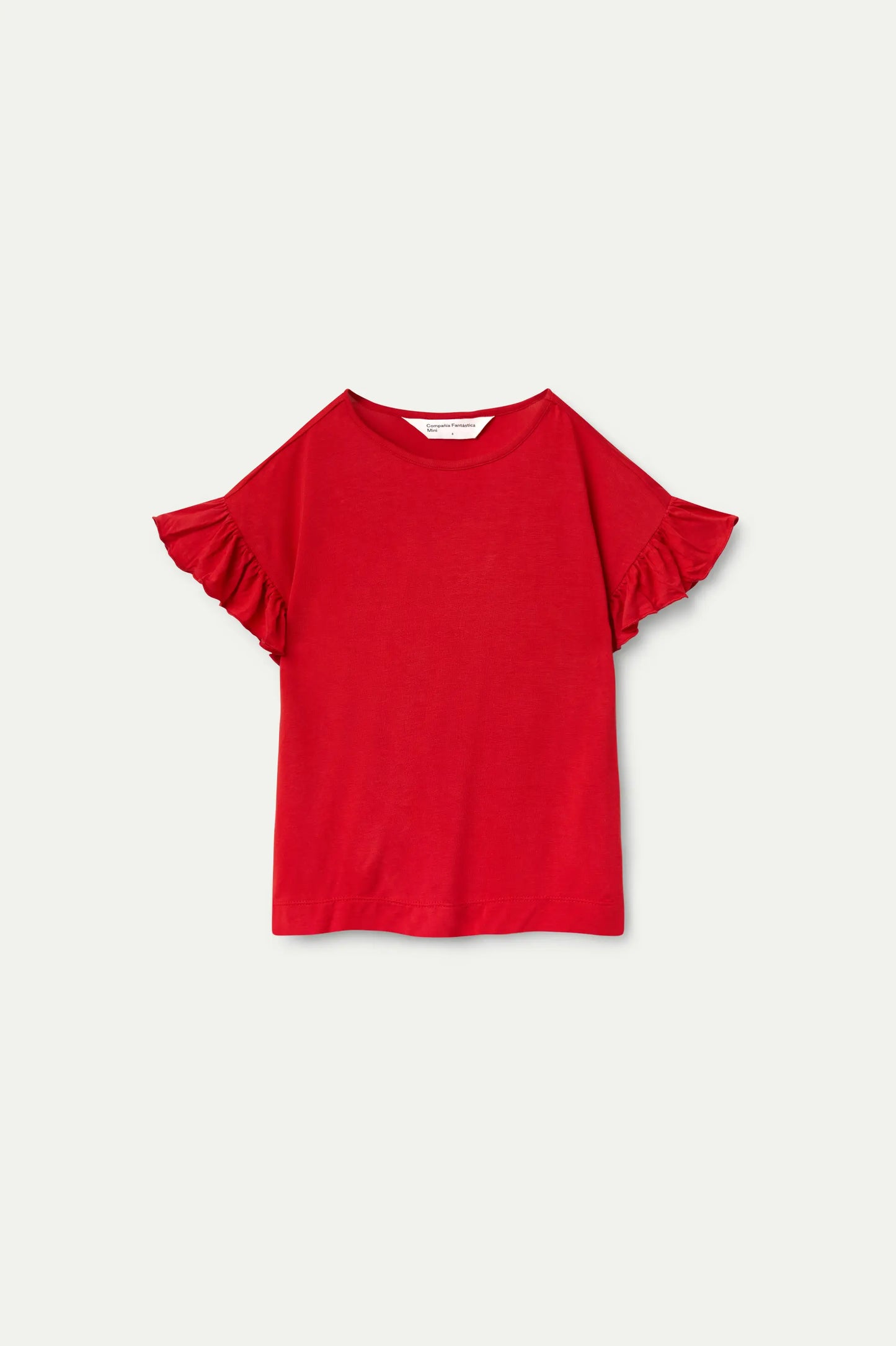 Girl's top with red ruffles