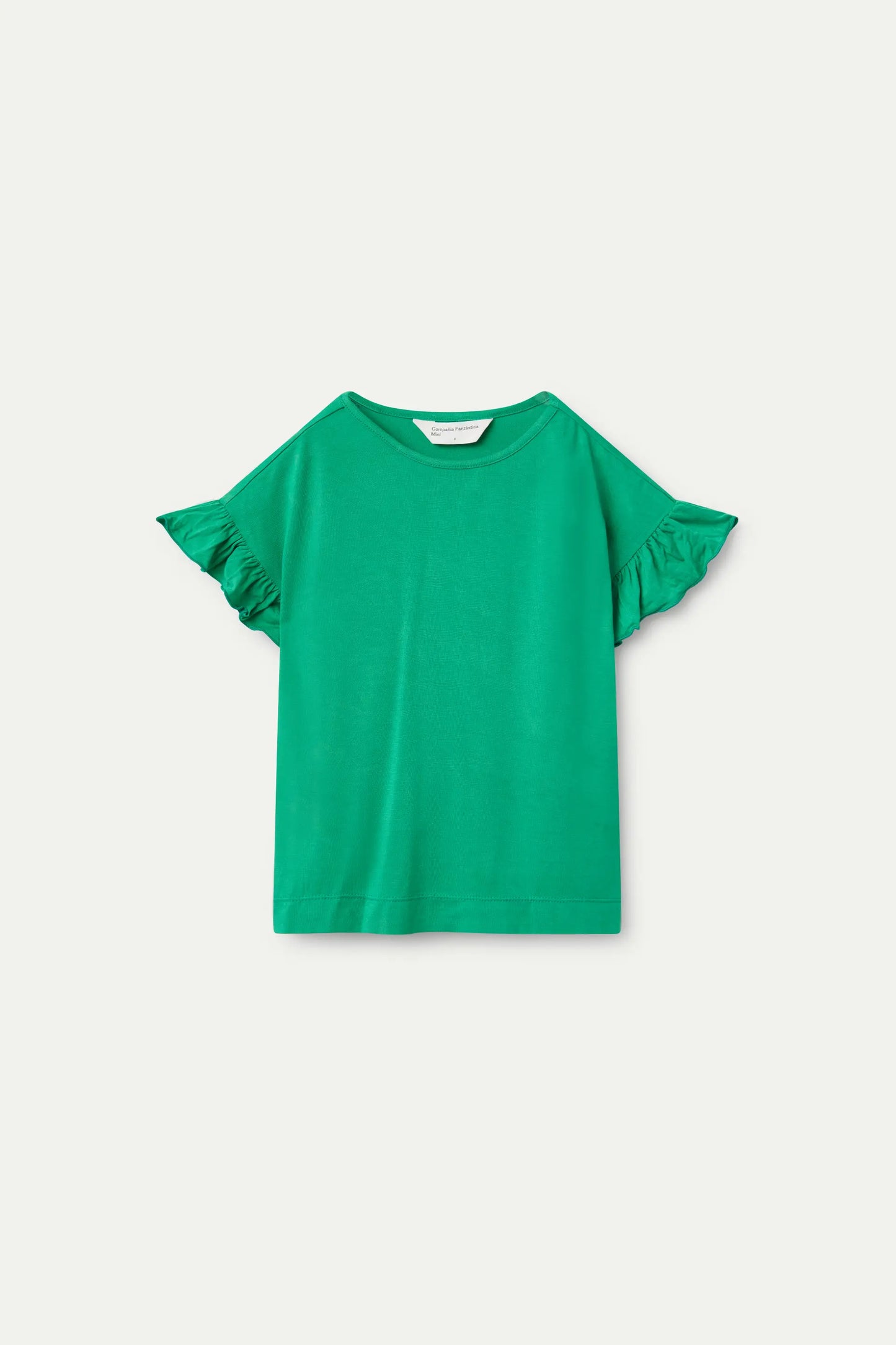 Top da bambina con volant verdi