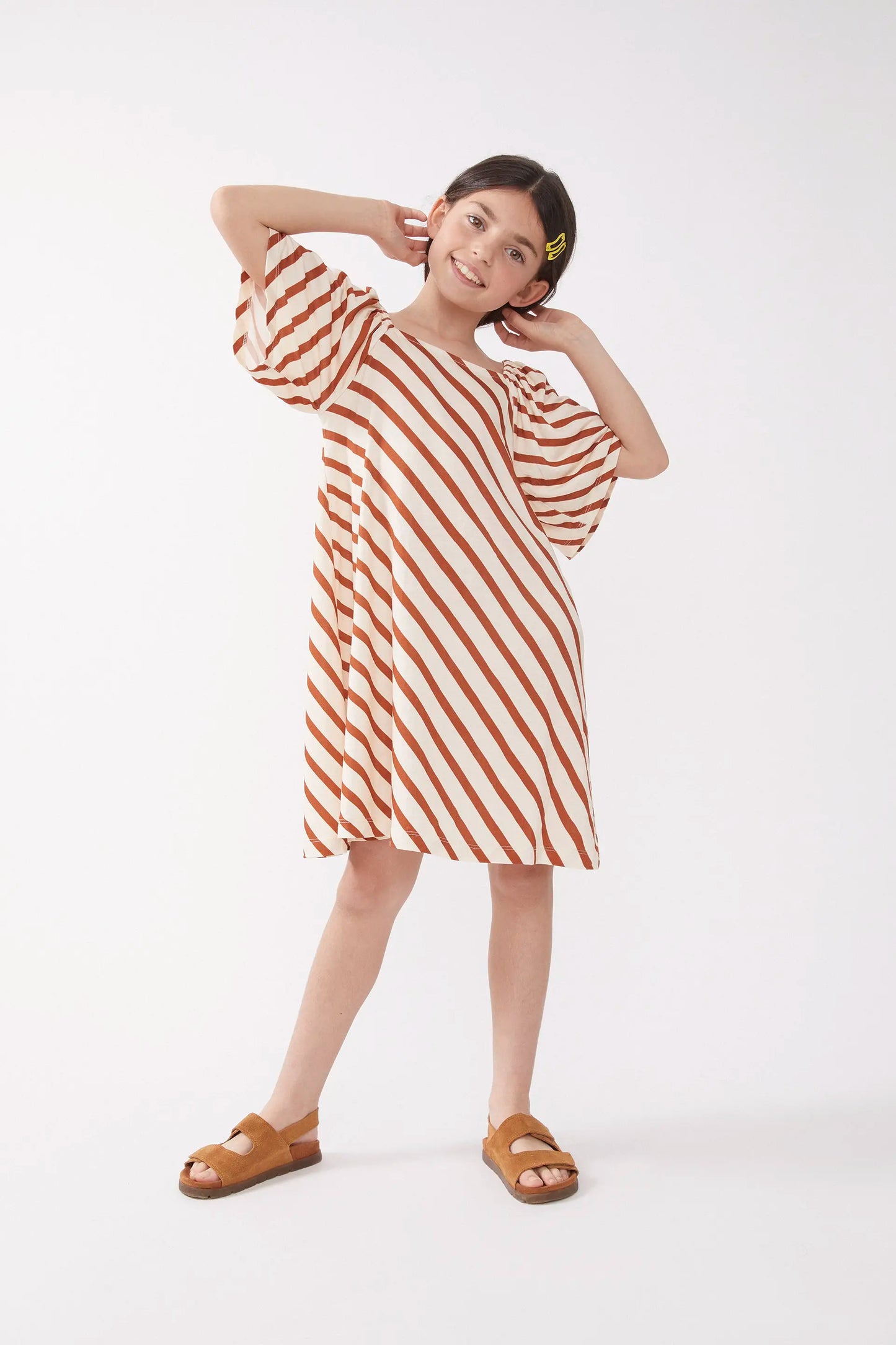 Abito corto a righe Bongo per bambine