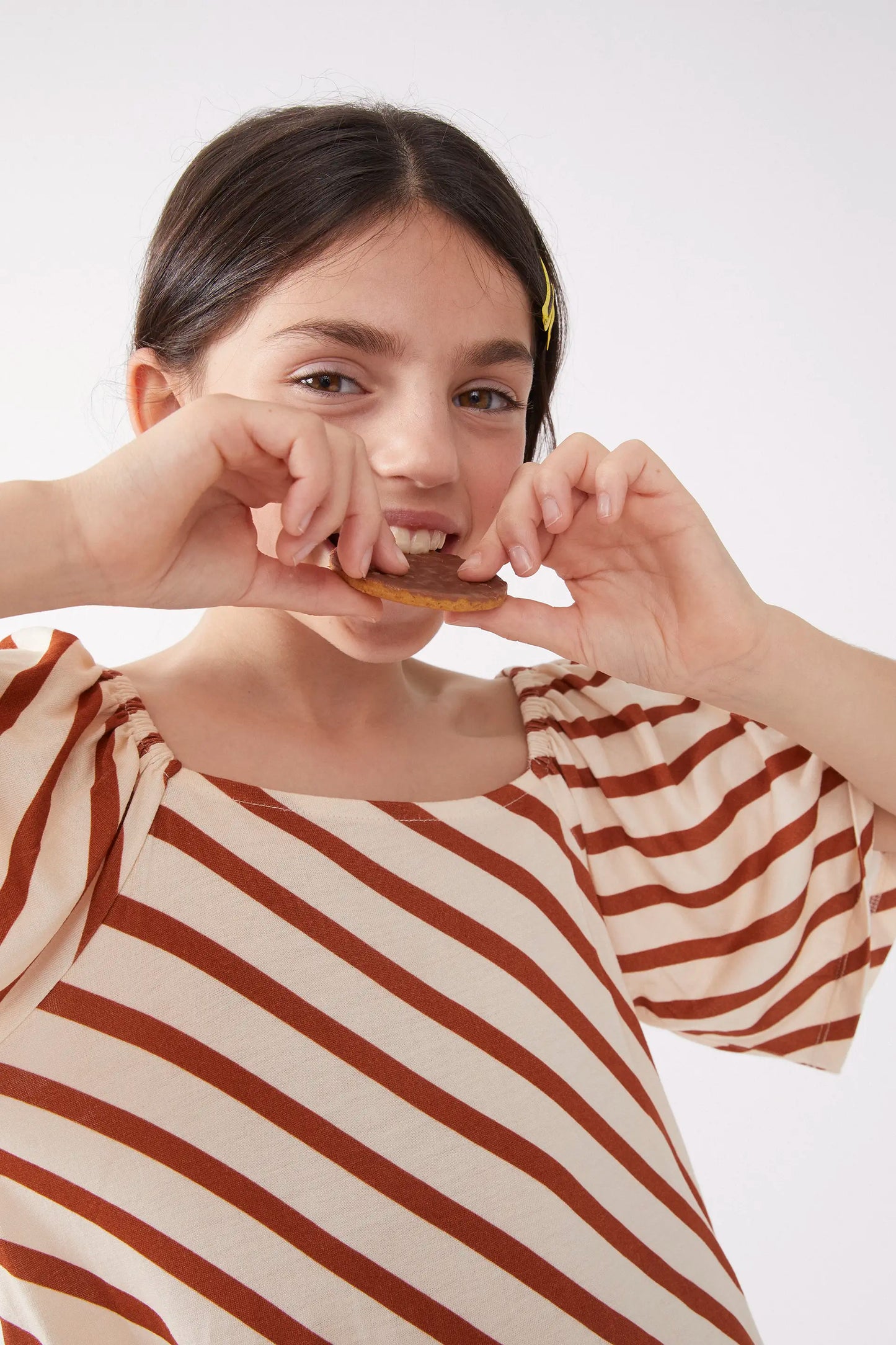 Abito corto a righe Bongo per bambine