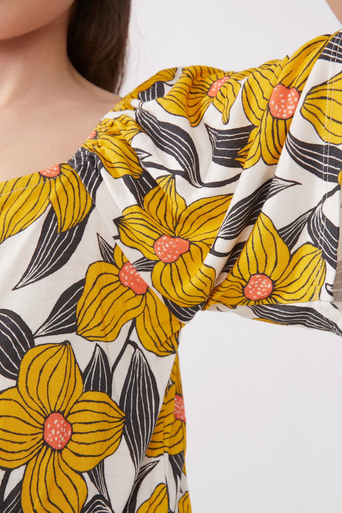 Long girl's jumpsuit with floral print Narciso