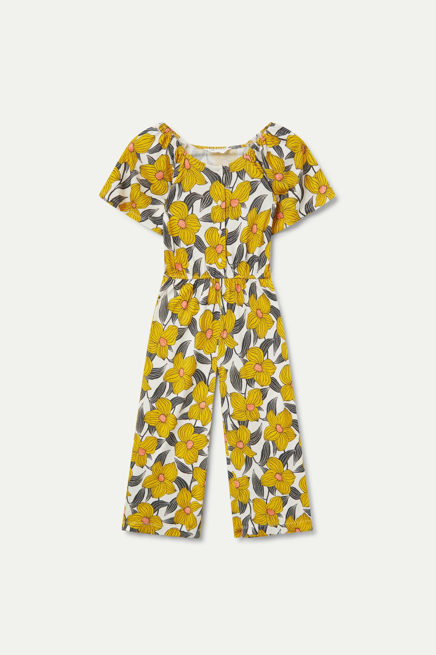 Long girl's jumpsuit with floral print Narciso