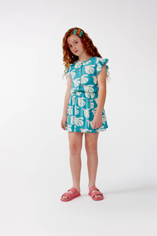 Gonna corta da bambina in rayon LENZING™ ECOVERO™ con stampa Dove