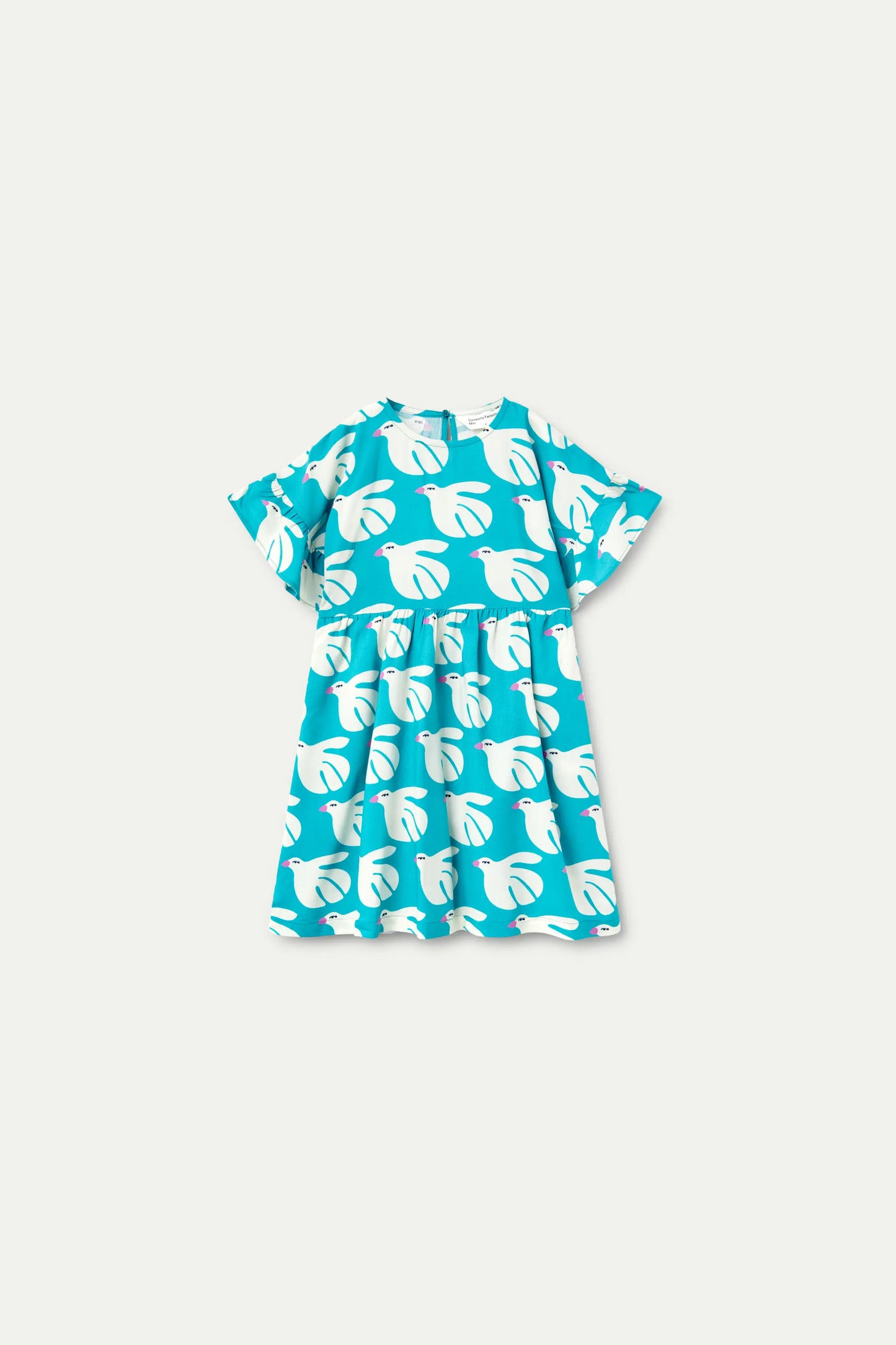 Vestido corto de niña en rayón LENZING™ ECOVERO™ estampado Dove