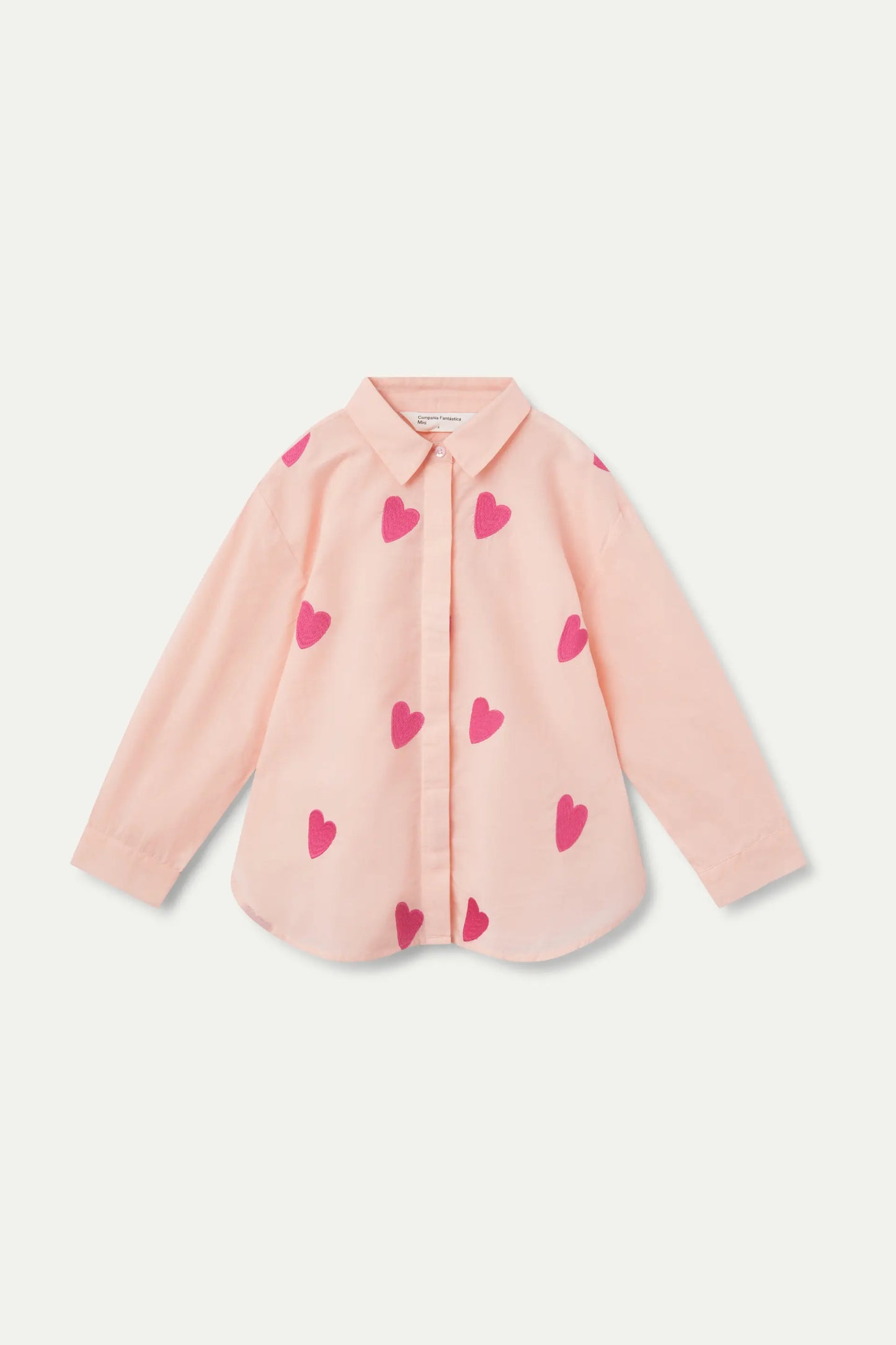 Maglietta bambina con cuori ricamati rosa