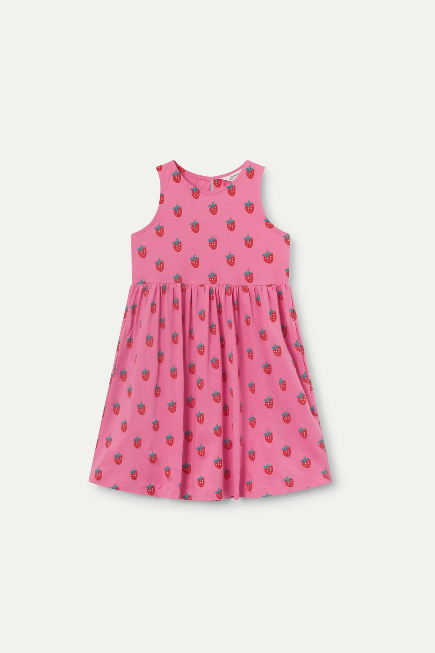 Short sleeveless girl's dress with Sugar print